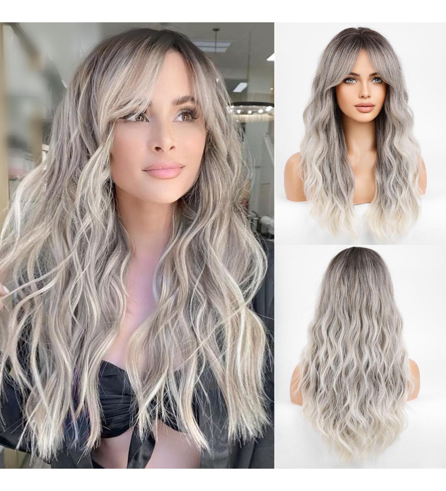 HAIRCUBE Long Grey Synthetic Hair Wig with Fringe for Women - Shop Now! - Buy Online on GoSupps.com