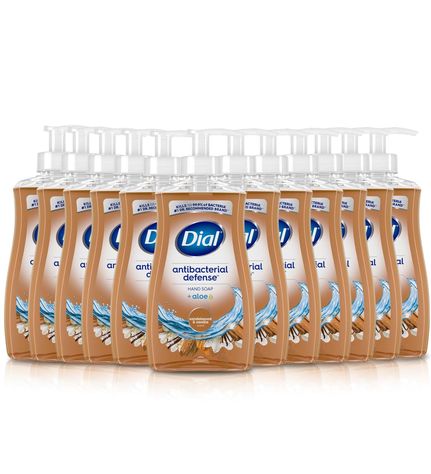 Dial Antibacterial Defense Liquid Hand Soap + Aloe Sandalwood & Vanilla Scent 11 Fl Oz (Pack of 12) Dermatologist-Tested Hand Wash Gentle Formula Sandalwood & Vanilla 11 Fl Oz (Pack of 12) - Buy Online on GoSupps.com