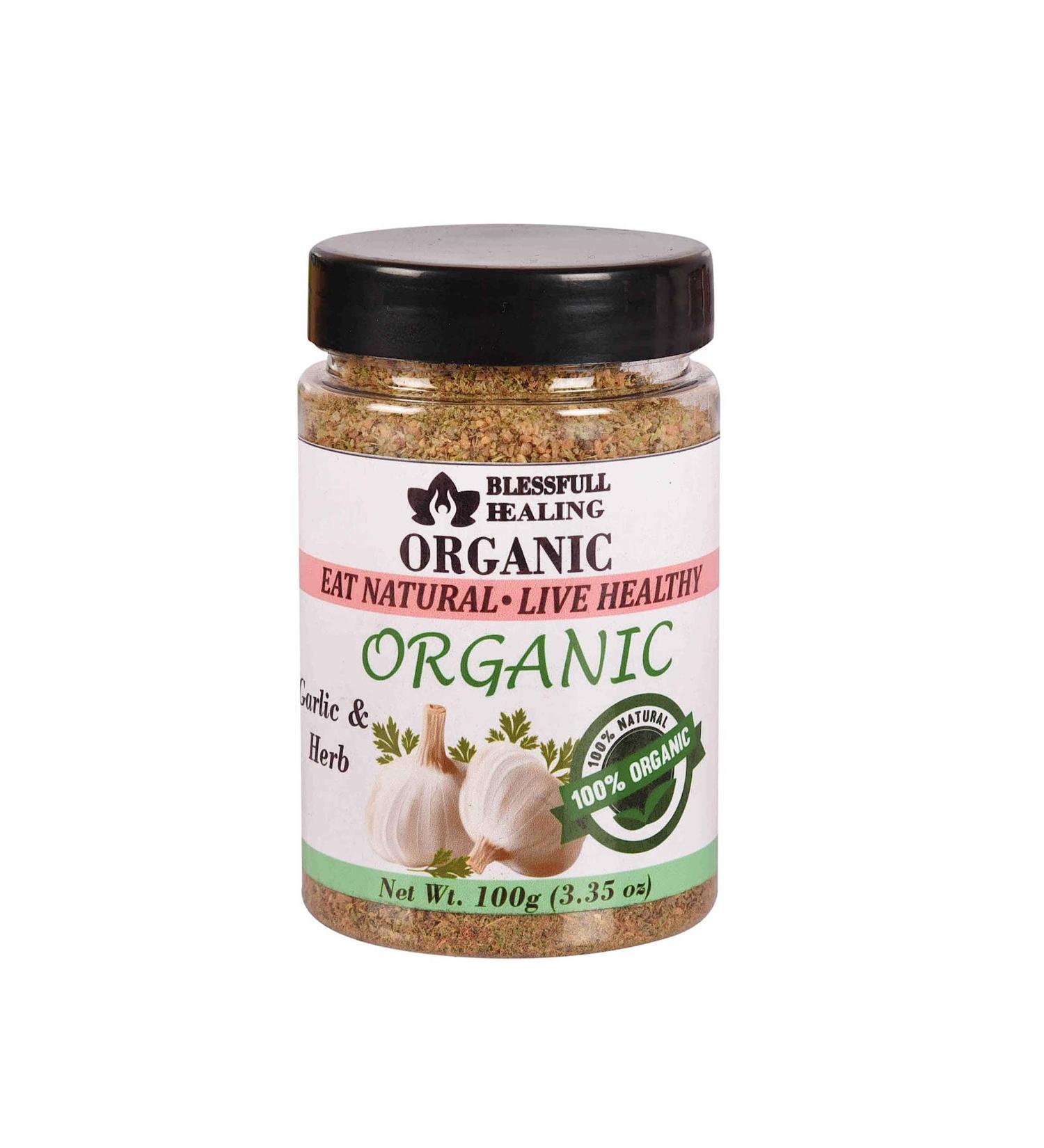 Blessfull Healing Organic Garlic & Herb 100 Gram Airtight Container (Packing May Vary) 100 Gram 3.35 oz - Buy Online on GoSupps.com