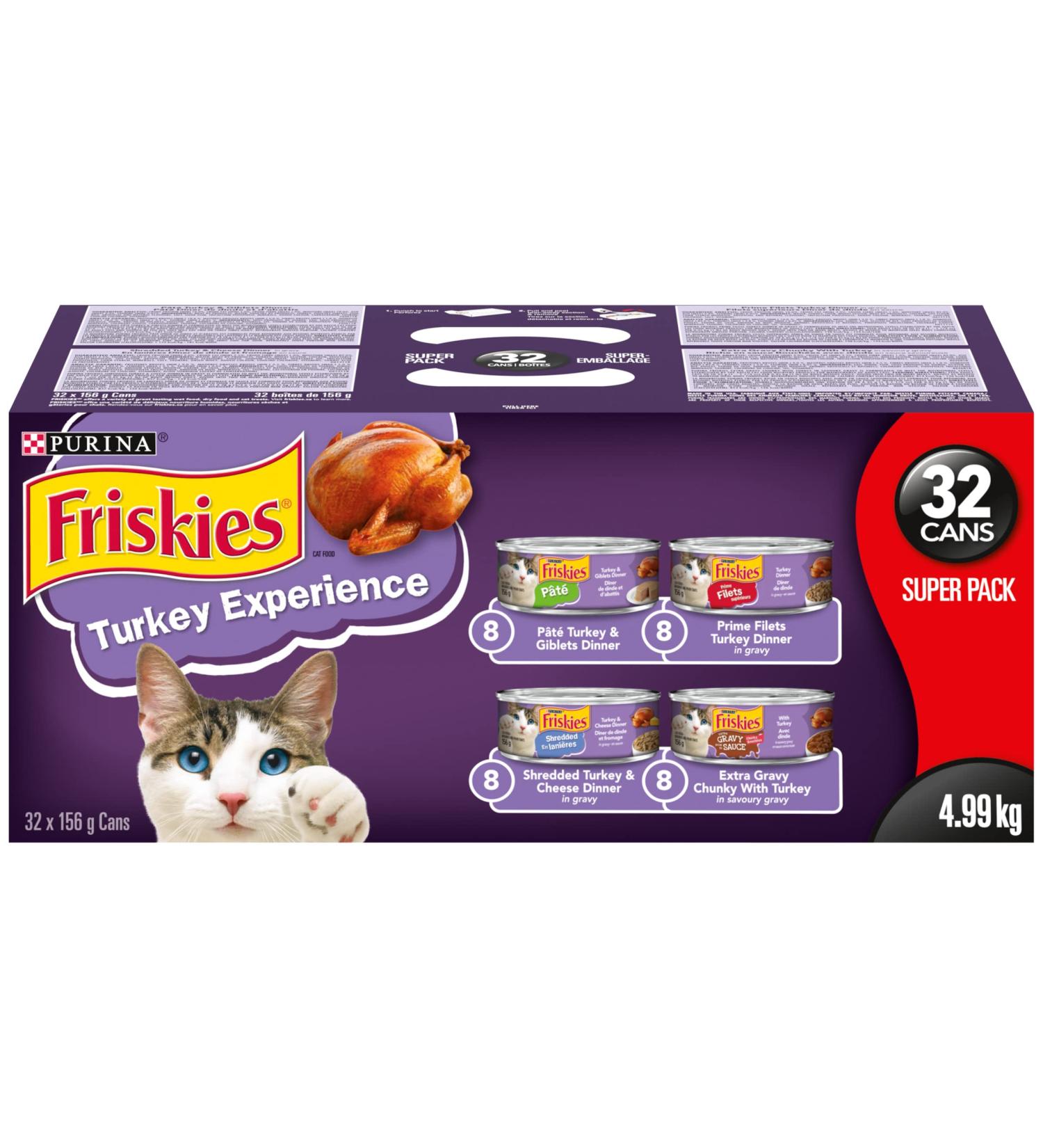 Purina Friskies Turkey Experience Wet Cat Food Super Pack 32 x 156g Cans Brown (44338) - Buy Online on GoSupps.com