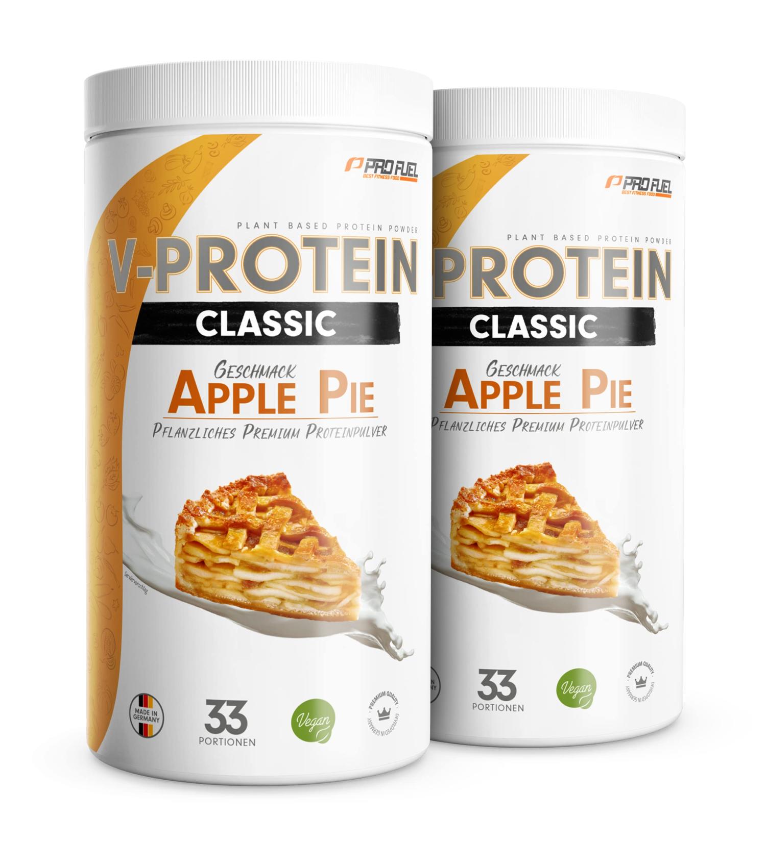 Vegan Protein Powder Apple Pie 2x1kg - High Protein Pea Based Shake Soy & Wheat Free - Optimal Nutrition for Vegan Fitness - Buy Online on GoSupps.com