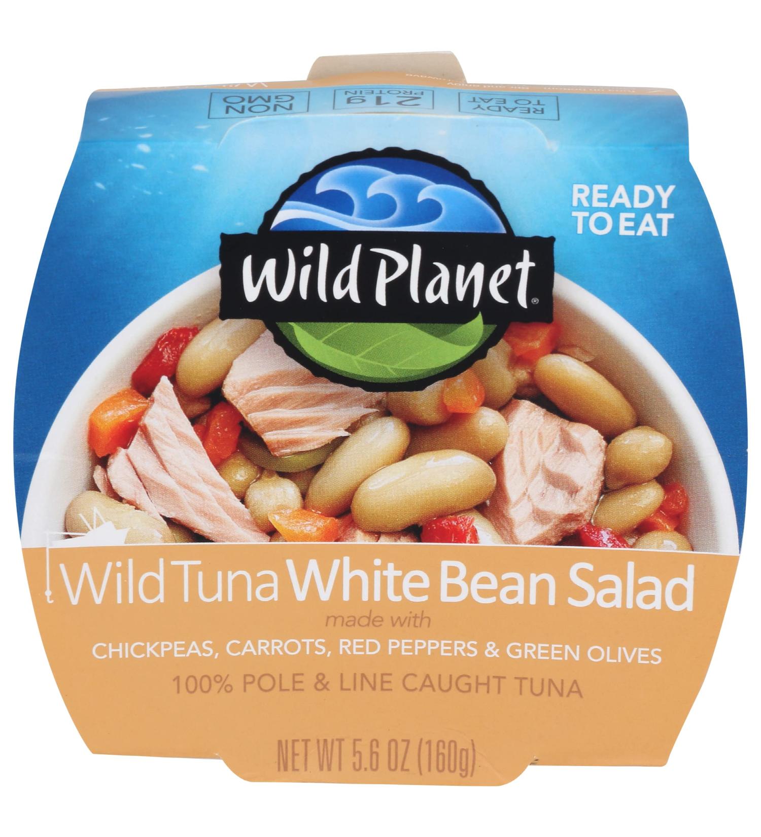 Wild Planet Wild Tuna White Bean Salad 5.6 oz - Healthy Protein Snack - Buy Online on GoSupps.com