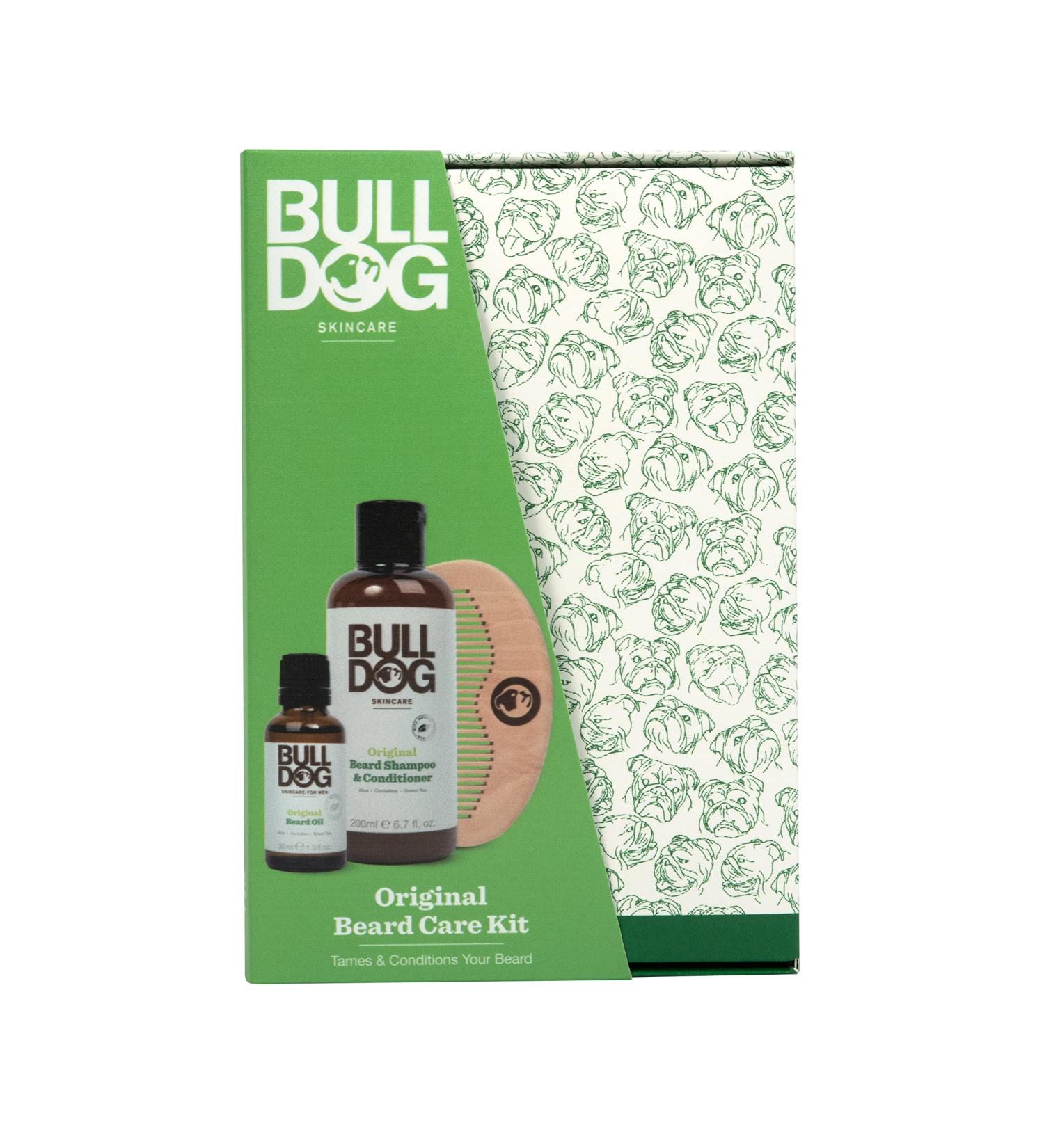 Bulldog Skincare Original Beardcare Kit Gift Set for Men - Beard Shampoo & Conditioner, Beard Oil, Beard Comb - Original Scent - Buy Online on GoSupps.com