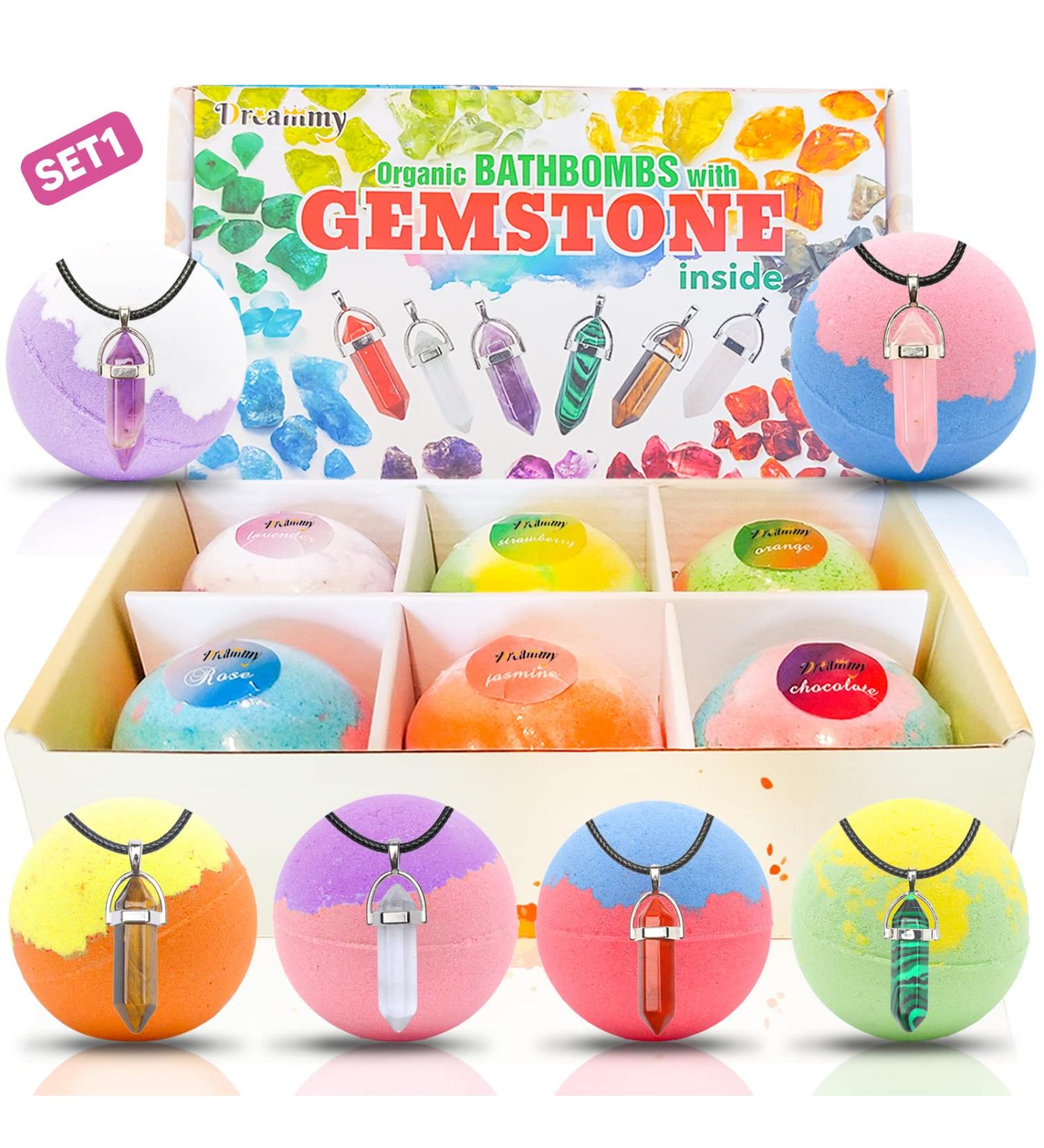 Surprise Gemstone Jewelry Bath Bombs for Girls with Essential Oils - Handmade Spa Set for Kids. Perfect Birthday or Christmas Gift - SET1 - Buy Online on GoSupps.com