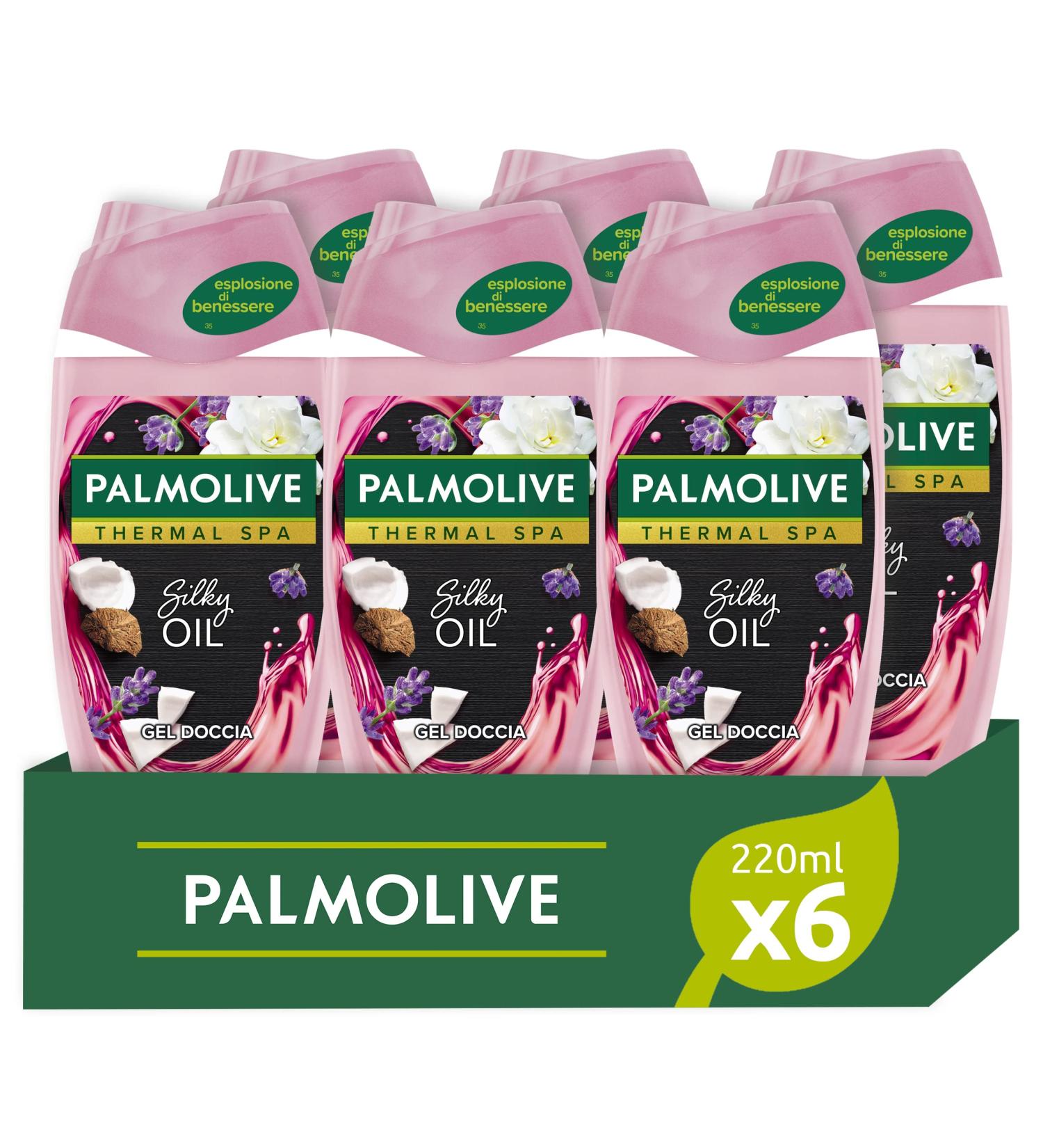Palmolive Thermal Spa Silky Oil Shower gel with coconut and lavender oil scented shower gel dermatologically tested 220 ml pack of 6 - Buy Online on GoSupps.com