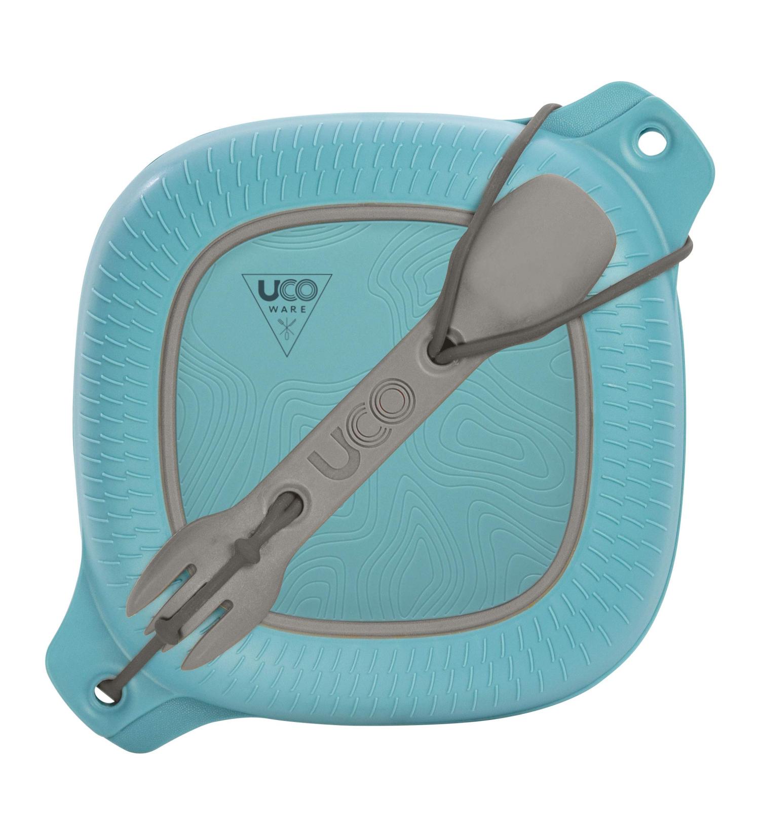 UCO 4-Piece Camping Mess Kit with Bowl, Plate, and 3-in-1 Spork Utensil Set - Blue | Essential Outdoor Dining Gear - Buy Online on GoSupps.com