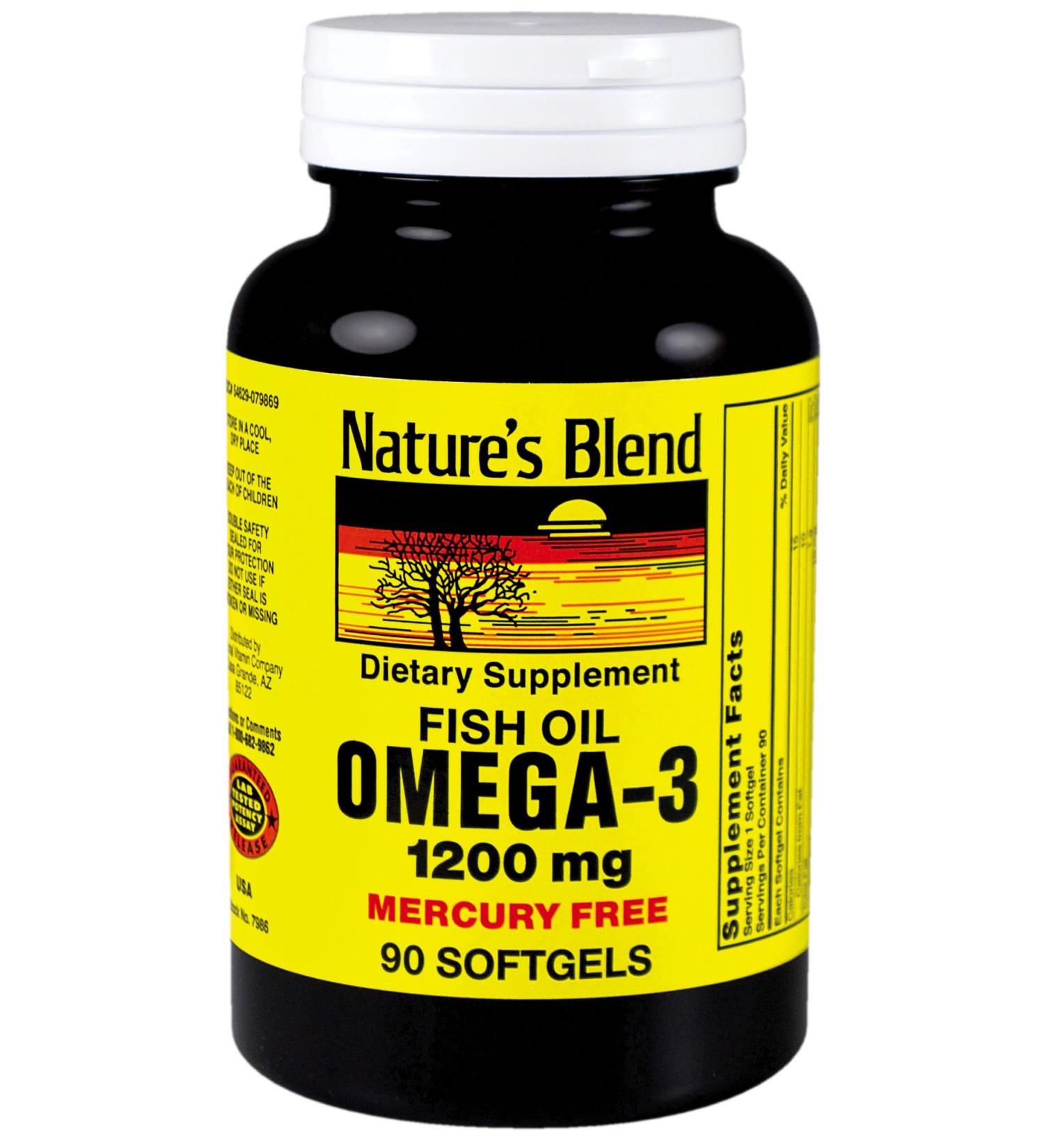 Nature's Blend Omega-3 Fish Oil 1200 mg 90 Softgels