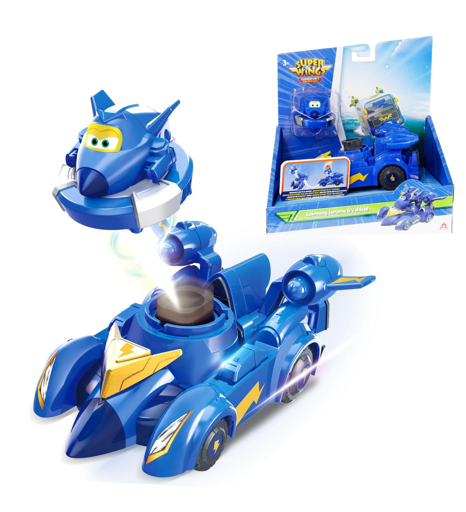 Super Wings Spinning Jerome & Vehicle - 2-in-1 Battle Toy for Kids Ages 3-8 | International Shipping Available - Buy Online on GoSupps.com