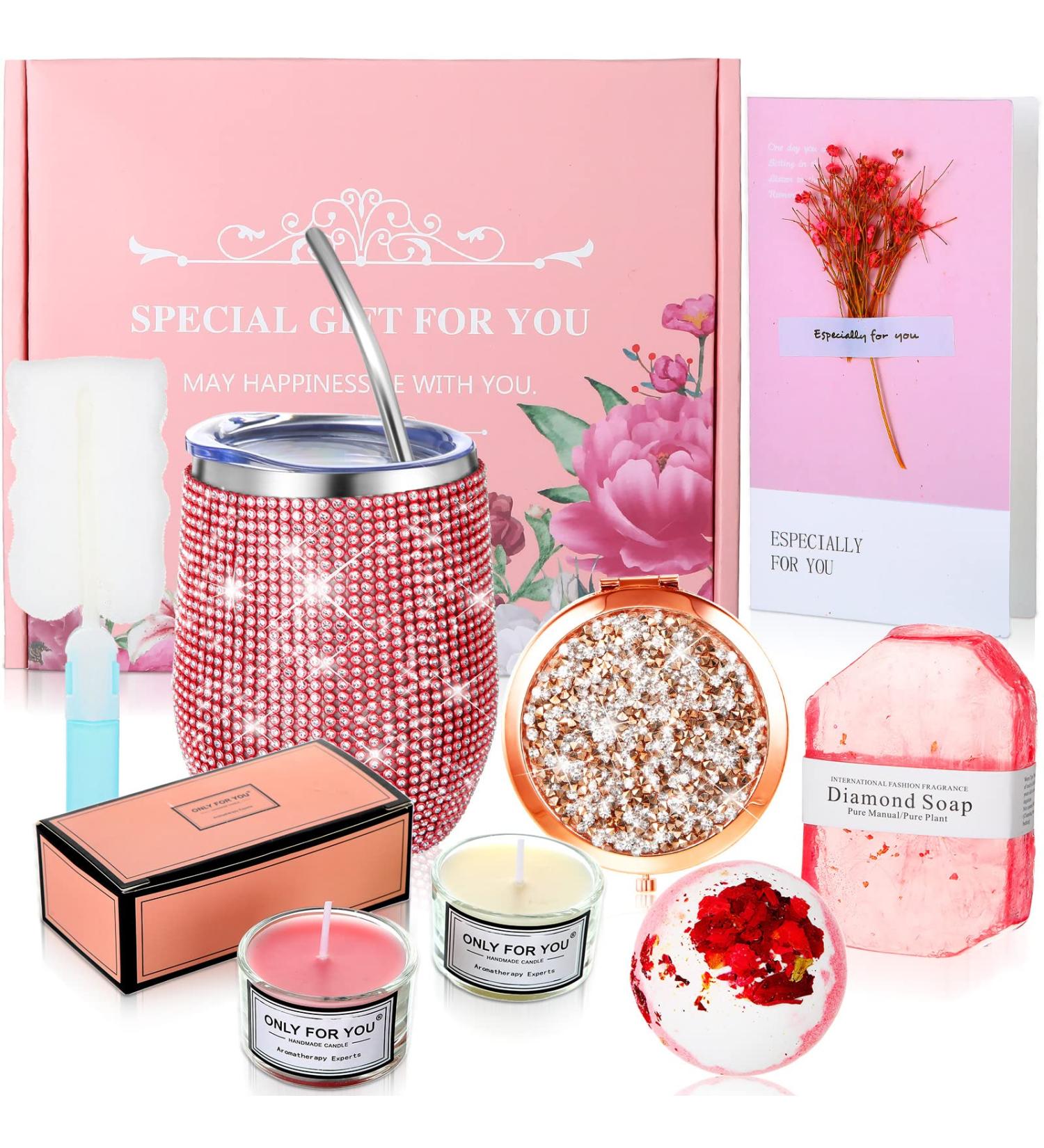 Rhinestone Water Bottle & Spa Gift Box - Birthday/Christmas Gift for Her - Buy Online on GoSupps.com