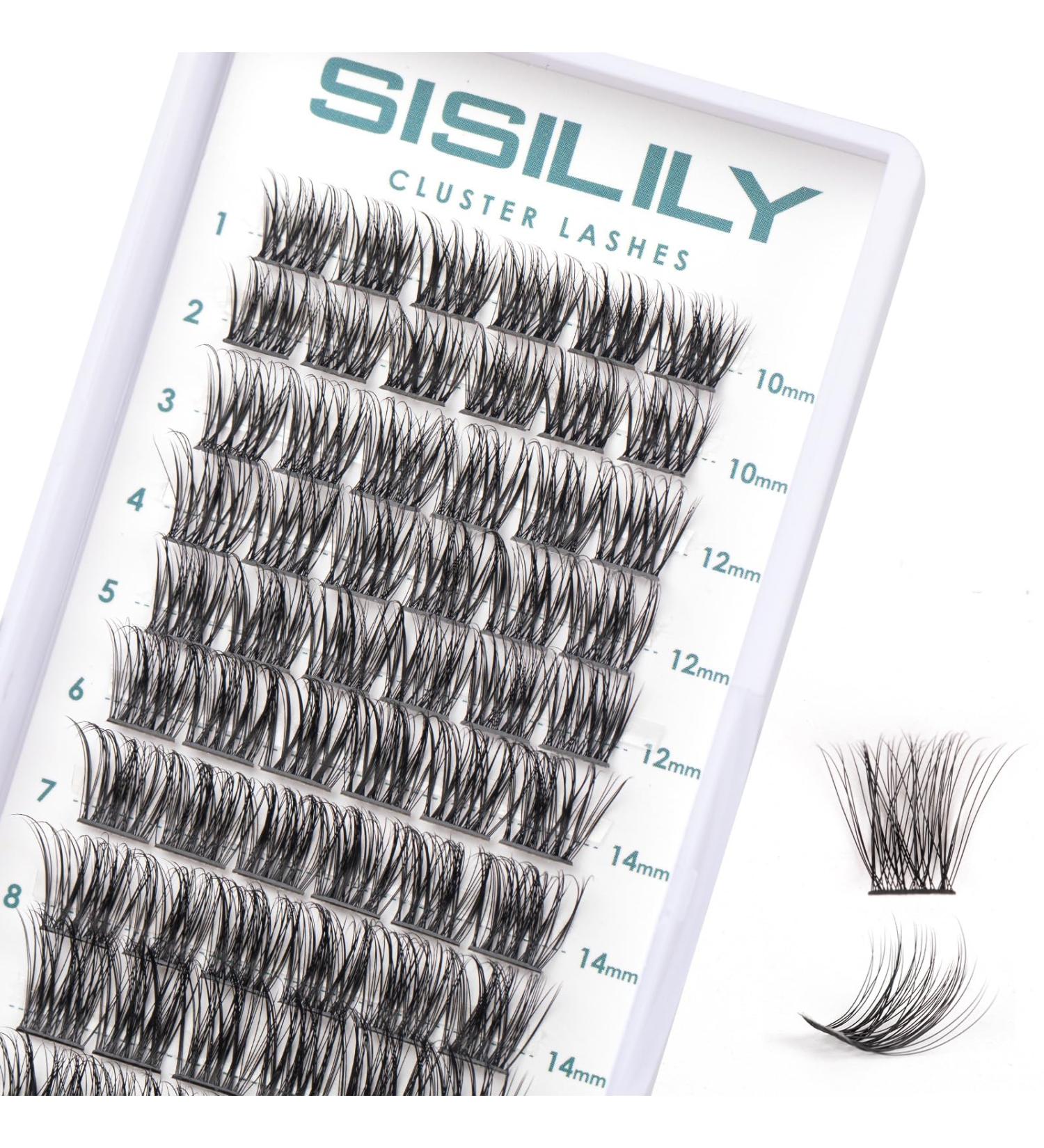 SISILILY Cluster Lashes 72 C D Curl Individual Lash Clusters | DIY 3D Wispy Fluffy Lash Extensions | Reusable False Eyelashes | 10-16mm Length | DM25-mix - Buy Online on GoSupps.com