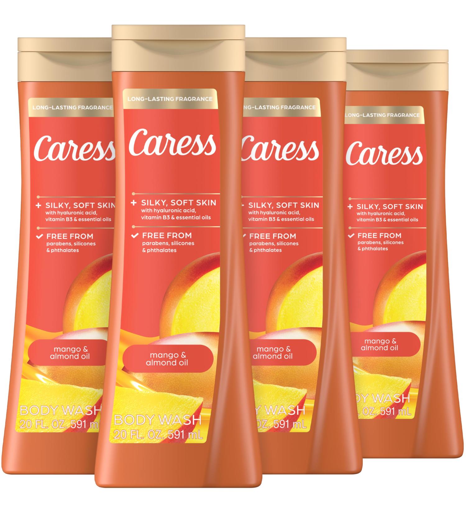 Caress Body Wash Mango & Almond Oil For Smooth And Rejuvenated Skin Body Soap 20 fl oz Pack of 4 - Buy Online on GoSupps.com