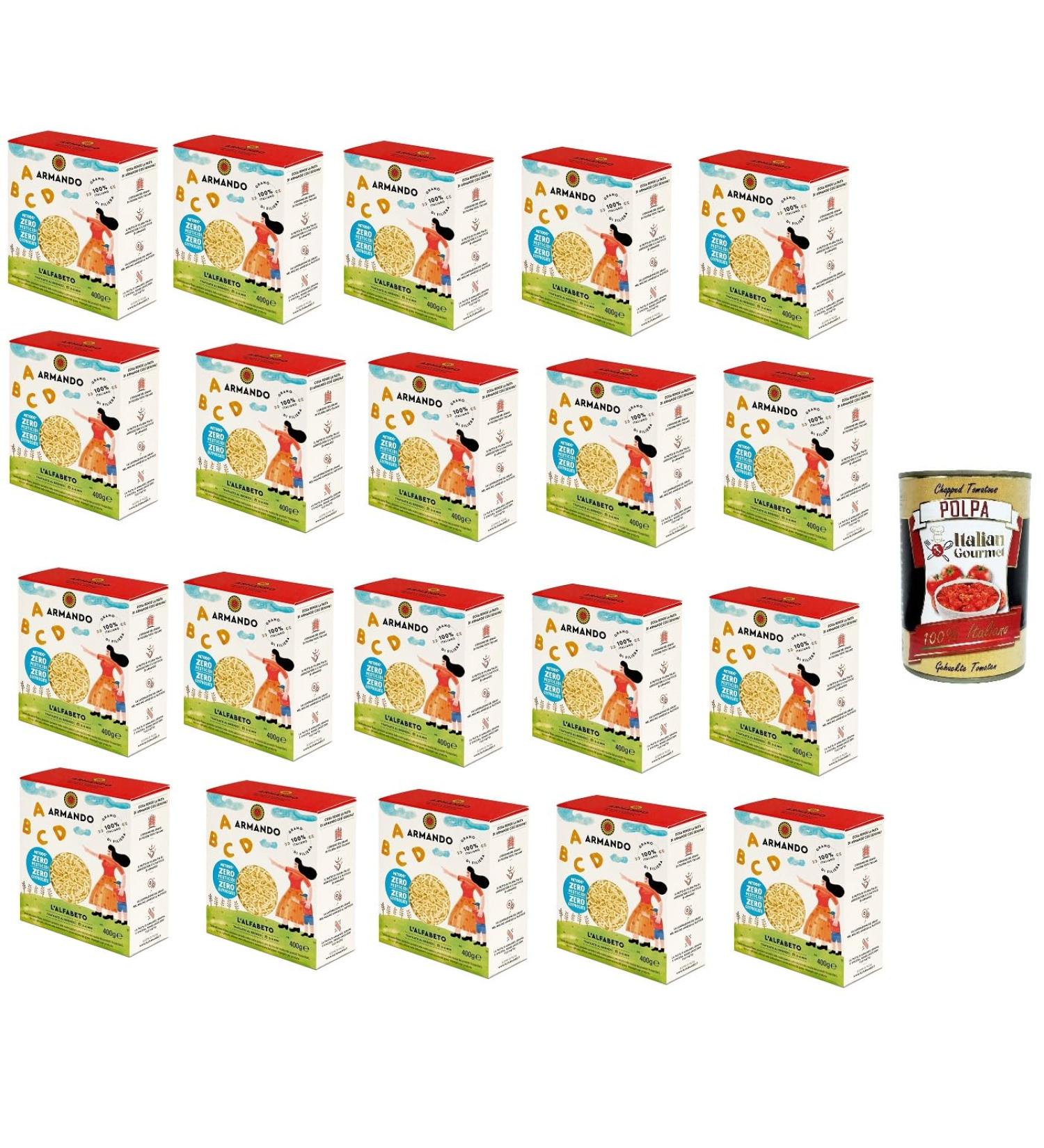  Italian Gourmet E.R. Pack of 20 Le Alfabetto modeling clays - 100% Italian wheat - 400g + Italian Gourmet polpa 400g - Buy Online on GoSupps.com