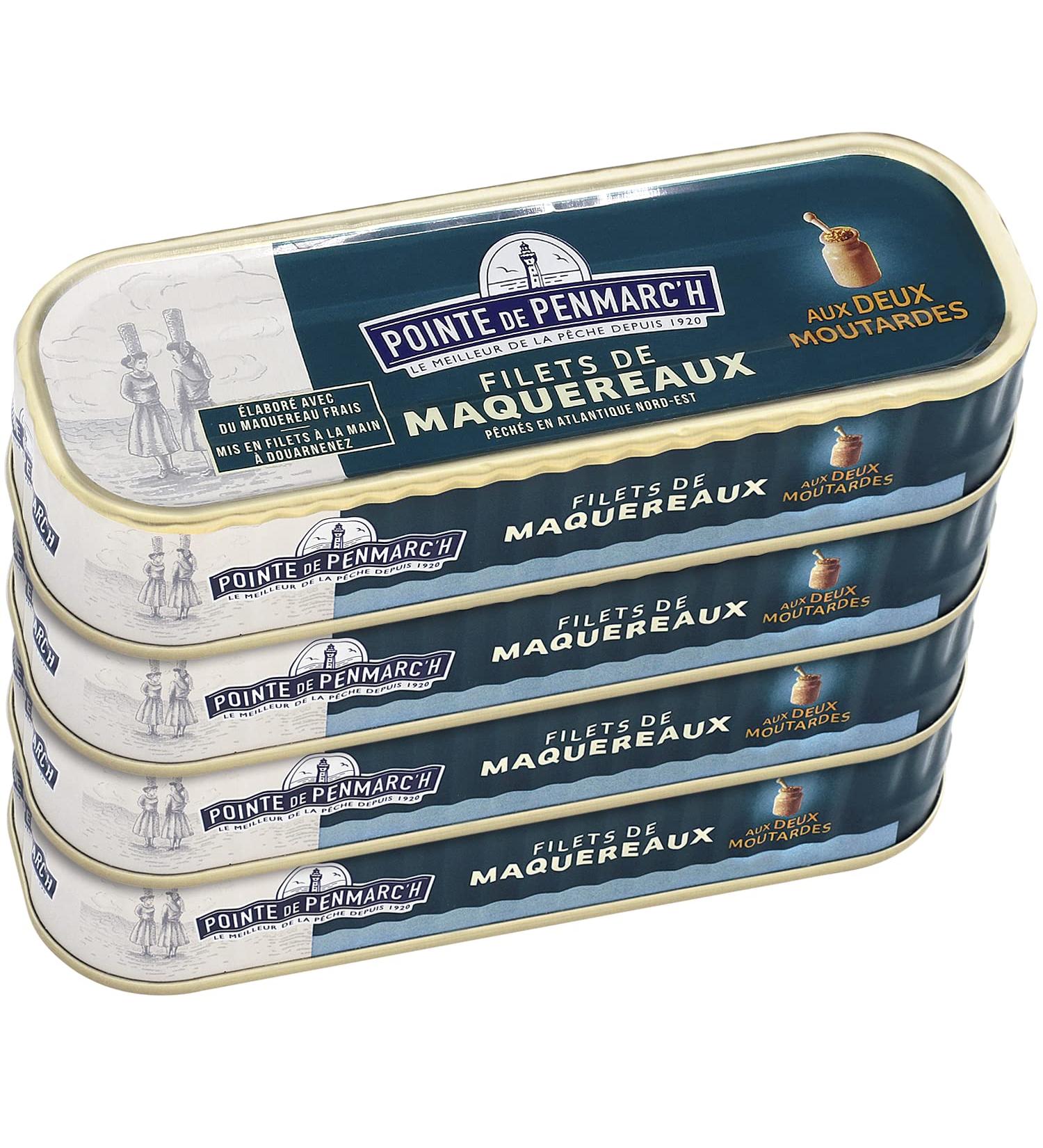 Mackerel fillets with two mustards Pointe de Penmarc'h set of 4 boxes of 169 g - Delivery in 2 to 3 working days from - Buy Online on GoSupps.com