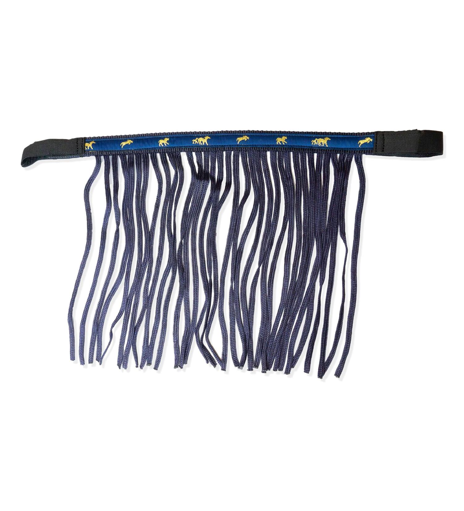 Premium Fly Mask with Fringes & Velcro for Horses - Ideal for Shetty Pony COB & Warmblood - Blue Color - Buy Online on GoSupps.com