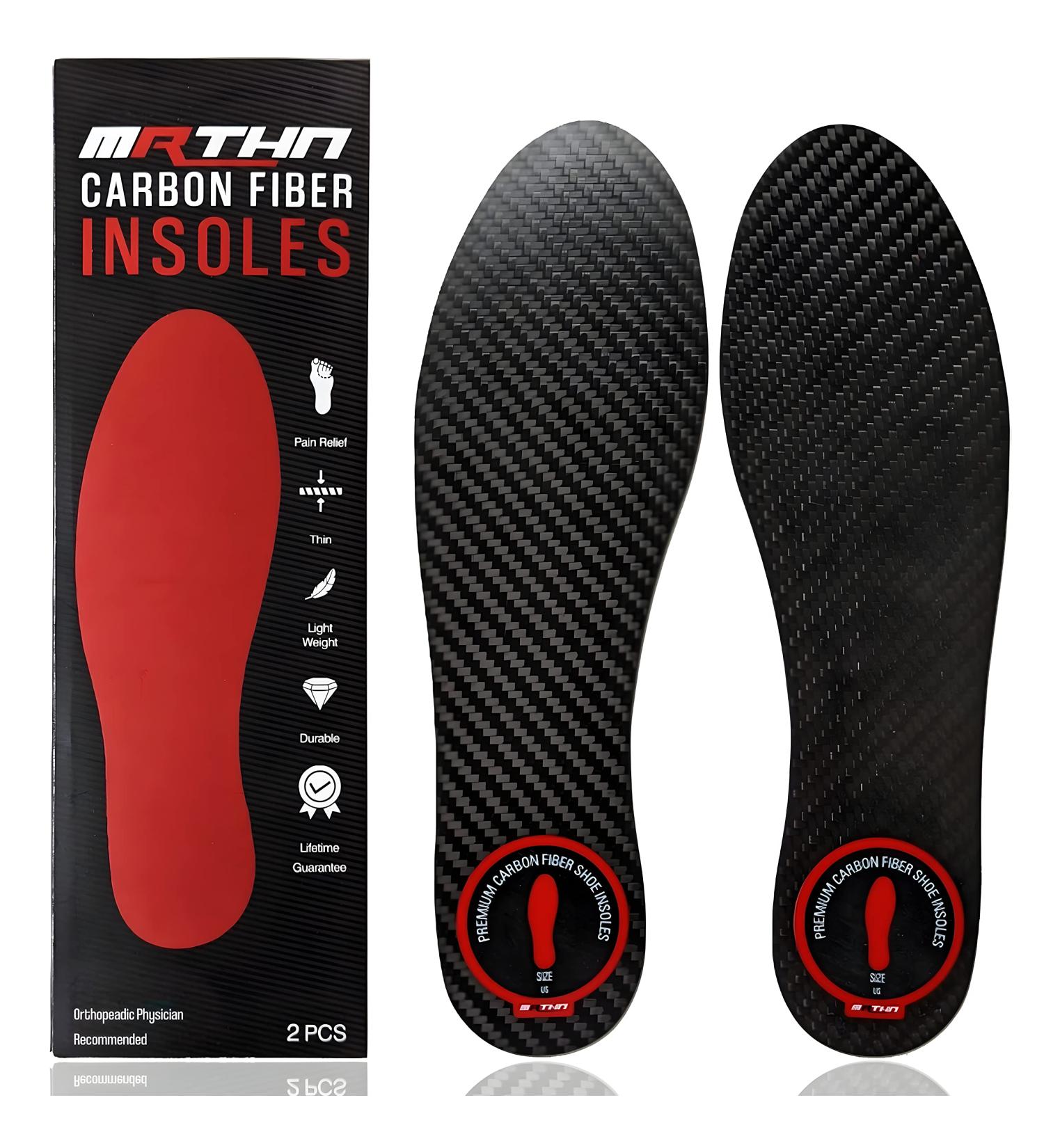Carbon Fiber Insoles 1 Pair for Men & Women - Thin Orthotics for Turf Toe, Foot Fractures, Hallux Rigidus - Ideal for Hiking, Sports, Basketball - 10.43 - 265mm - Buy Online on GoSupps.com
