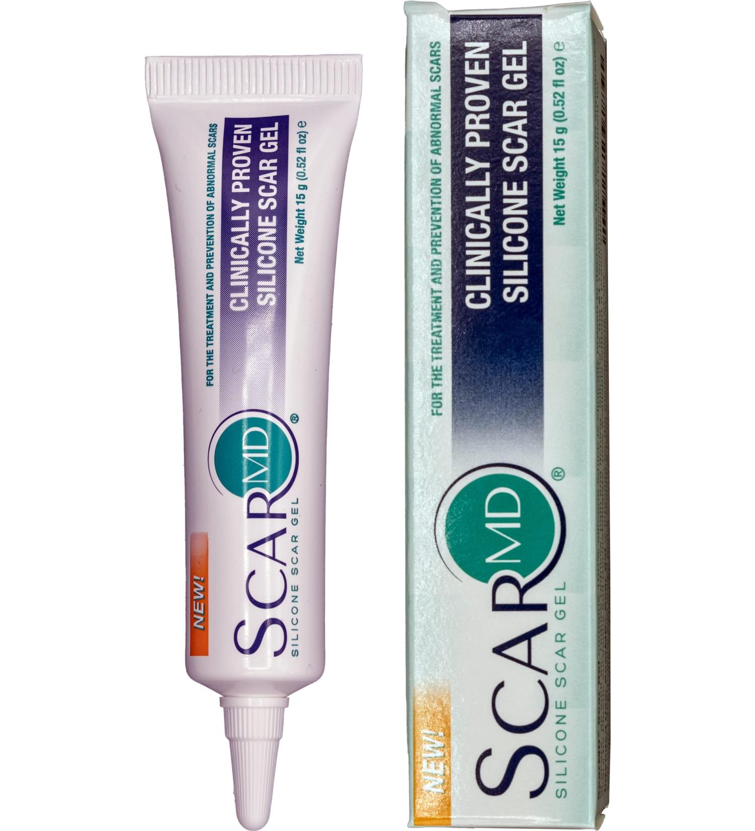 ScarMD Medical Grade Silicone Scar Treatment Gel (15g) for Surgical Scars, C-Section, Cuts, Burns - 0.52oz - Buy Online on GoSupps.com