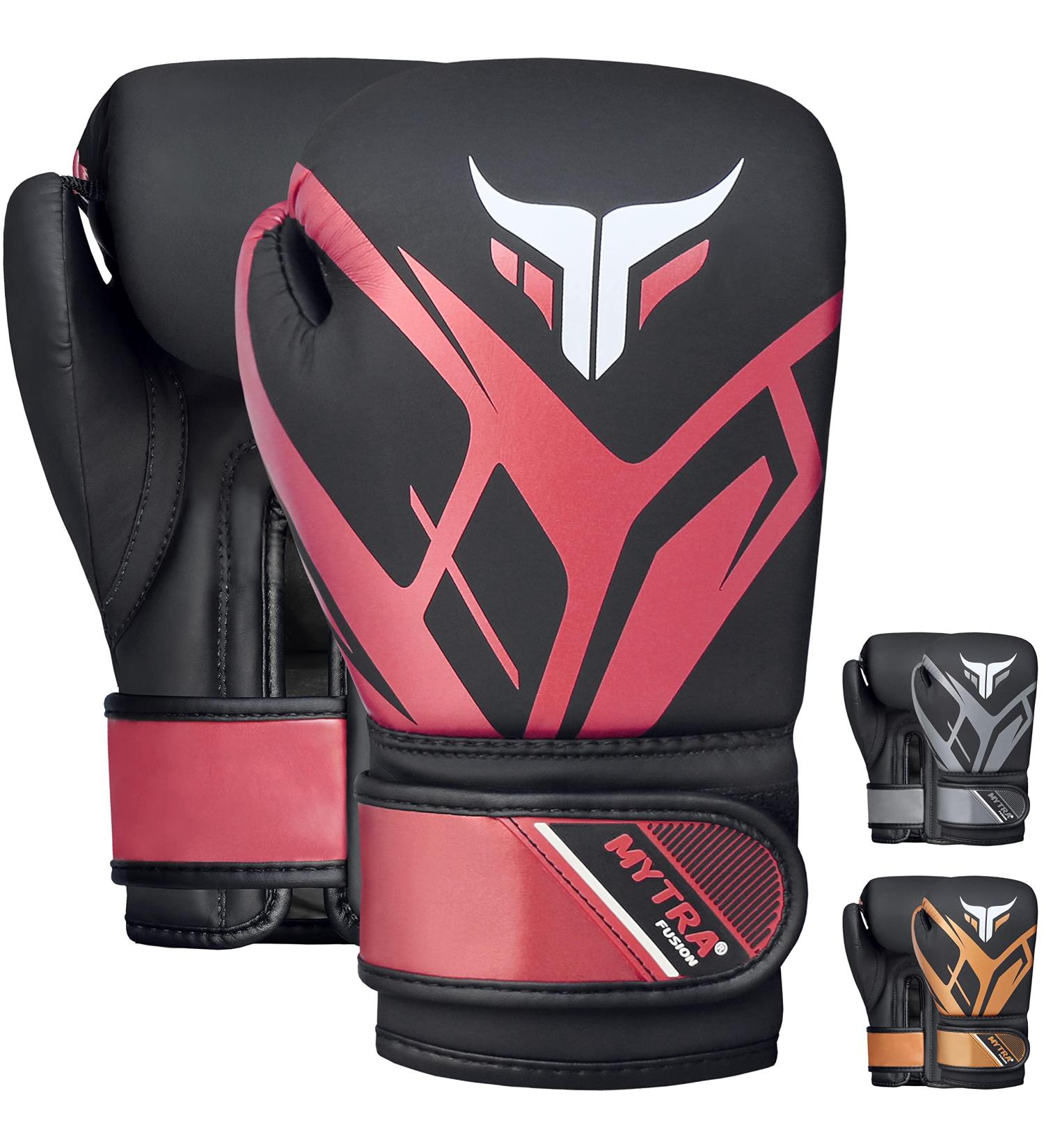 Buy Mytra Fusion Kids Boxing Gloves - Junior MMA Muay Thai Sparring 6-Oz Black/Maroon with Ventilated Palm - Buy Online on GoSupps.com