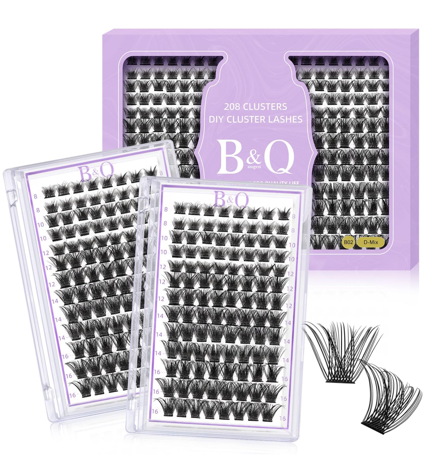 208 PCS Cluster and Individual Lash Extensions B02 Kit | D Curl Volume Wispy Soft False Lashes - 8-16mm | Comfortable Band | DIY Lash Clusters | 1 Pack - Buy Online on GoSupps.com