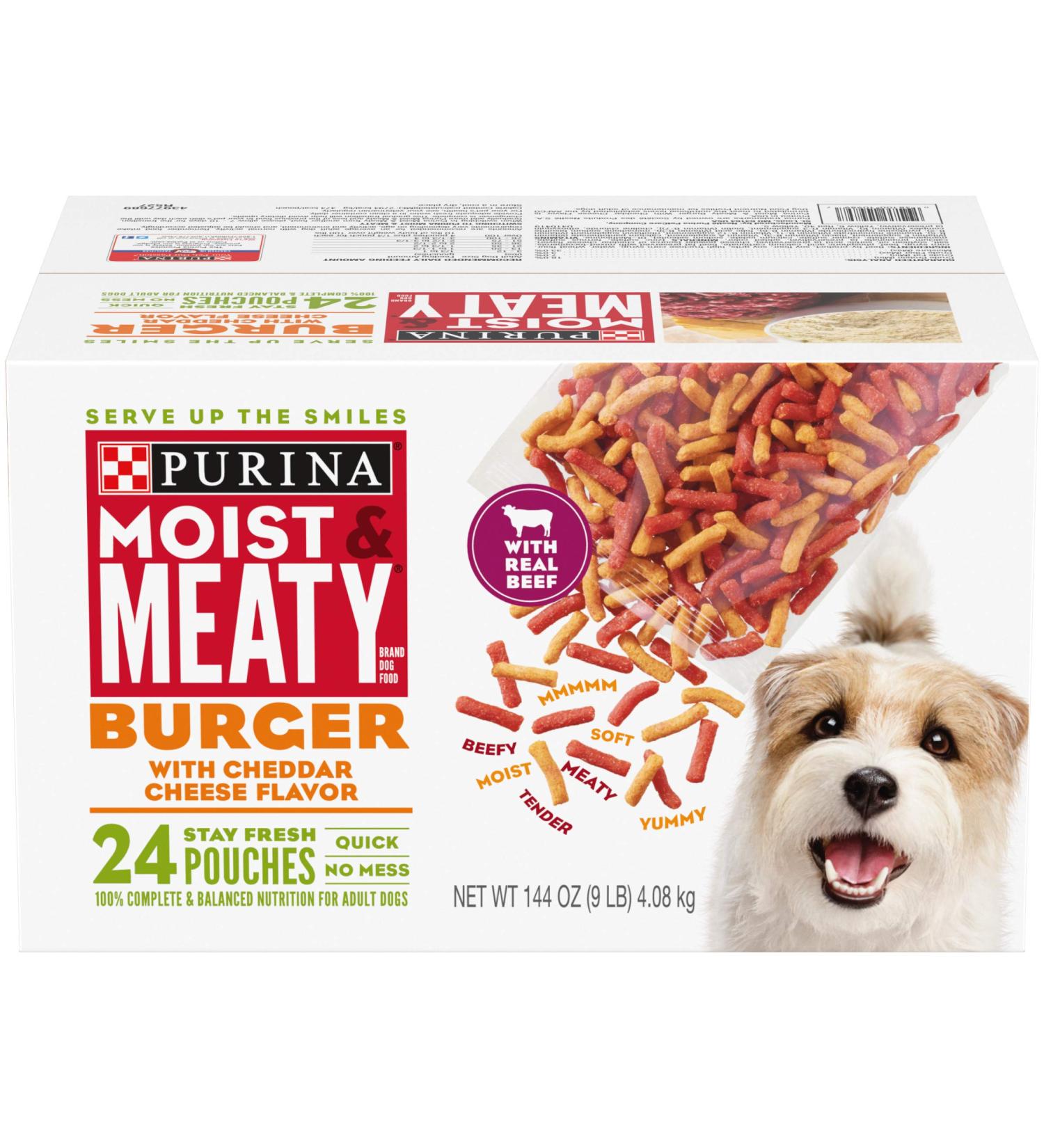 Purina Moist & Meaty Burger with Cheddar Cheese - 24 ct. Pouch - Buy Online on GoSupps.com