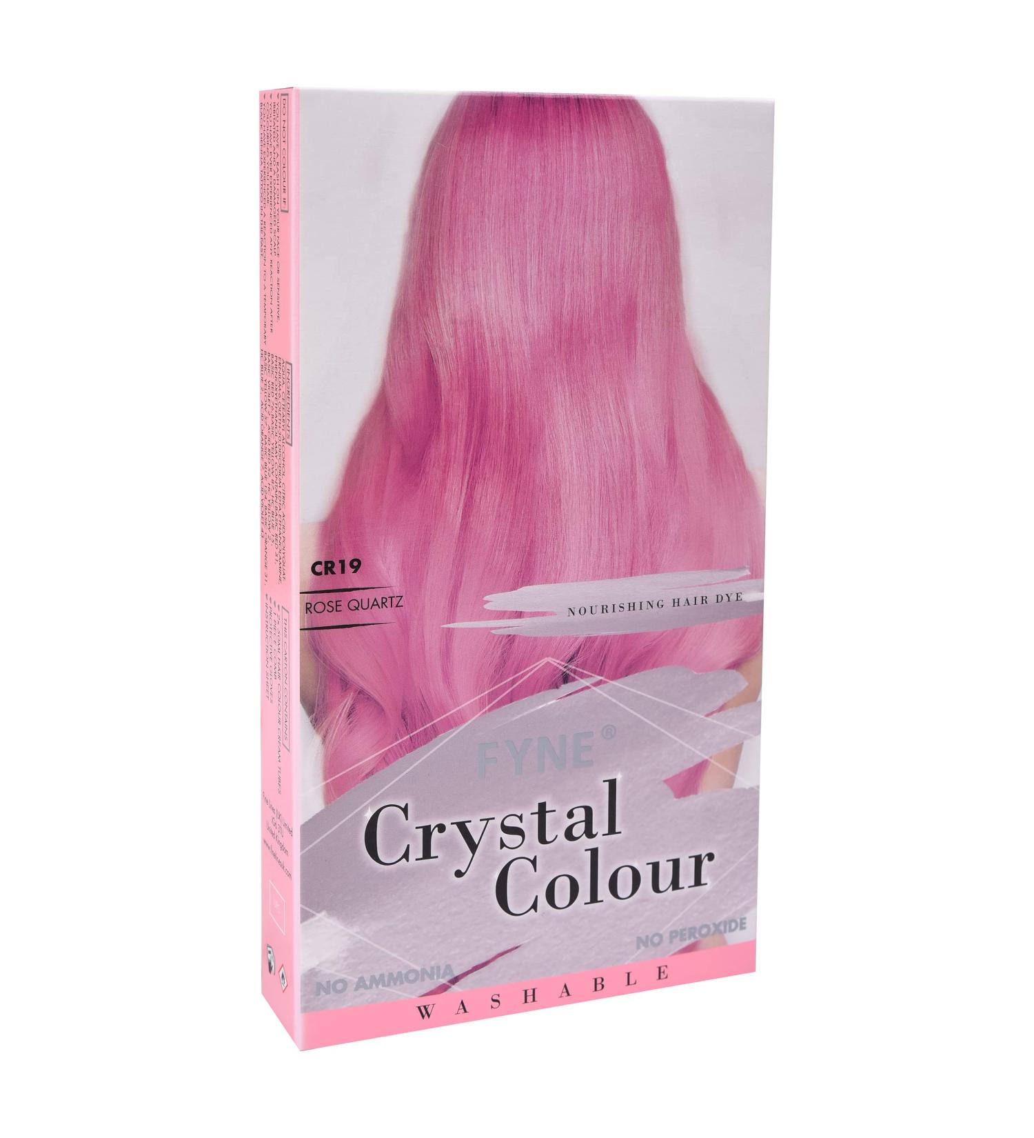 FYNE Crystal Colour Pink Rose Quartz Semi Permanent Hair Dye - Nice and Easy Women's Hair Color With Built-In Conditioner Formula - Buy Online on GoSupps.com