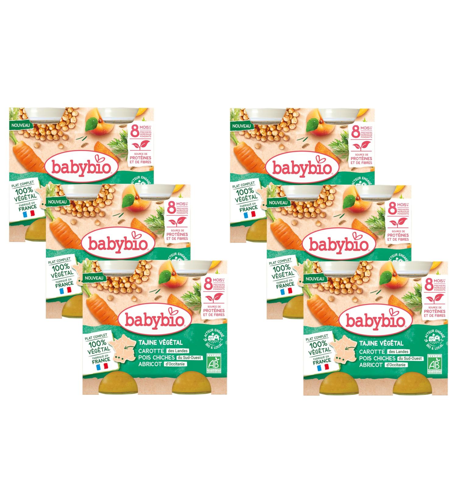 BABYBIO - Vegetable tagine - Small vegetables from our regions Bulghur Apricots of Occitanie - 8+ months - 2 x 200g - ORGANIC - Pack of 6 - Buy Online on GoSupps.com