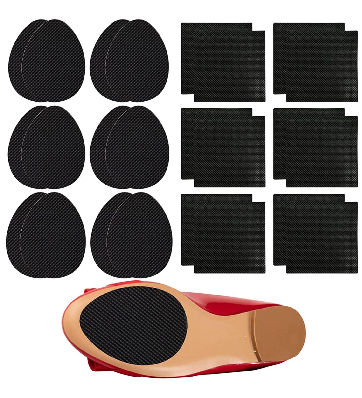 24Pcs Non-Skid Shoe Pads for High Heels & Boots - Anti-Slip Grips with Self-Adhesive Rubber Sole for Men & Women - Black - Buy Online on GoSupps.com