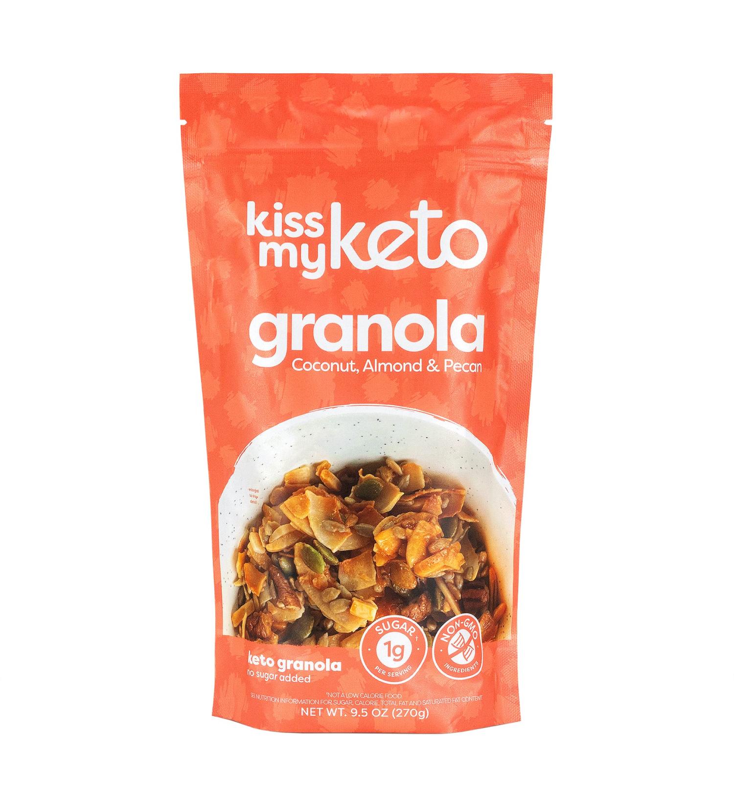 Kiss My Keto Granola Coconut Almond Pecan 9.5 oz - Low Carb Keto Snack - Buy Online on GoSupps.com