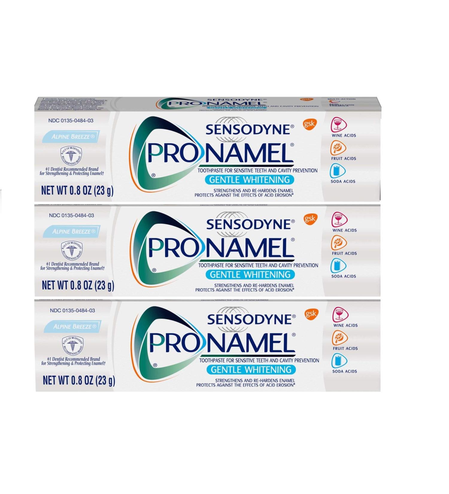Sensodyne Pronamel Gentle Whitening Alpine Breeze Toothpaste Travel Size 0.8oz (Pack of 3) - Buy Online on GoSupps.com