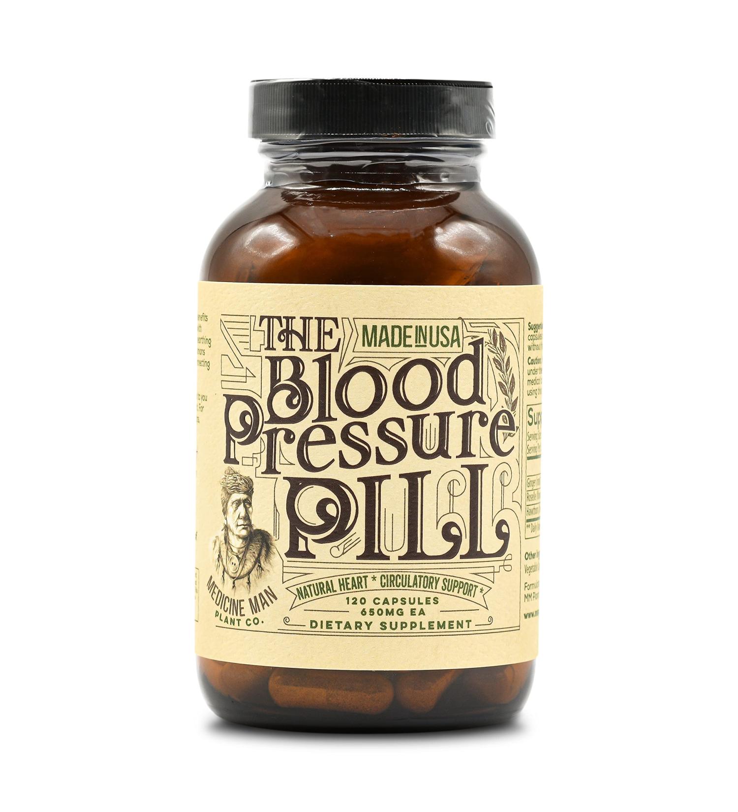 Blood Pressure Pill: Natural Herbal Capsules with Hawthorn, Rosella, Hibiscus & Ginger - 120ct, Organic Supplement for Lowering High Blood Pressure - Buy Online on GoSupps.com