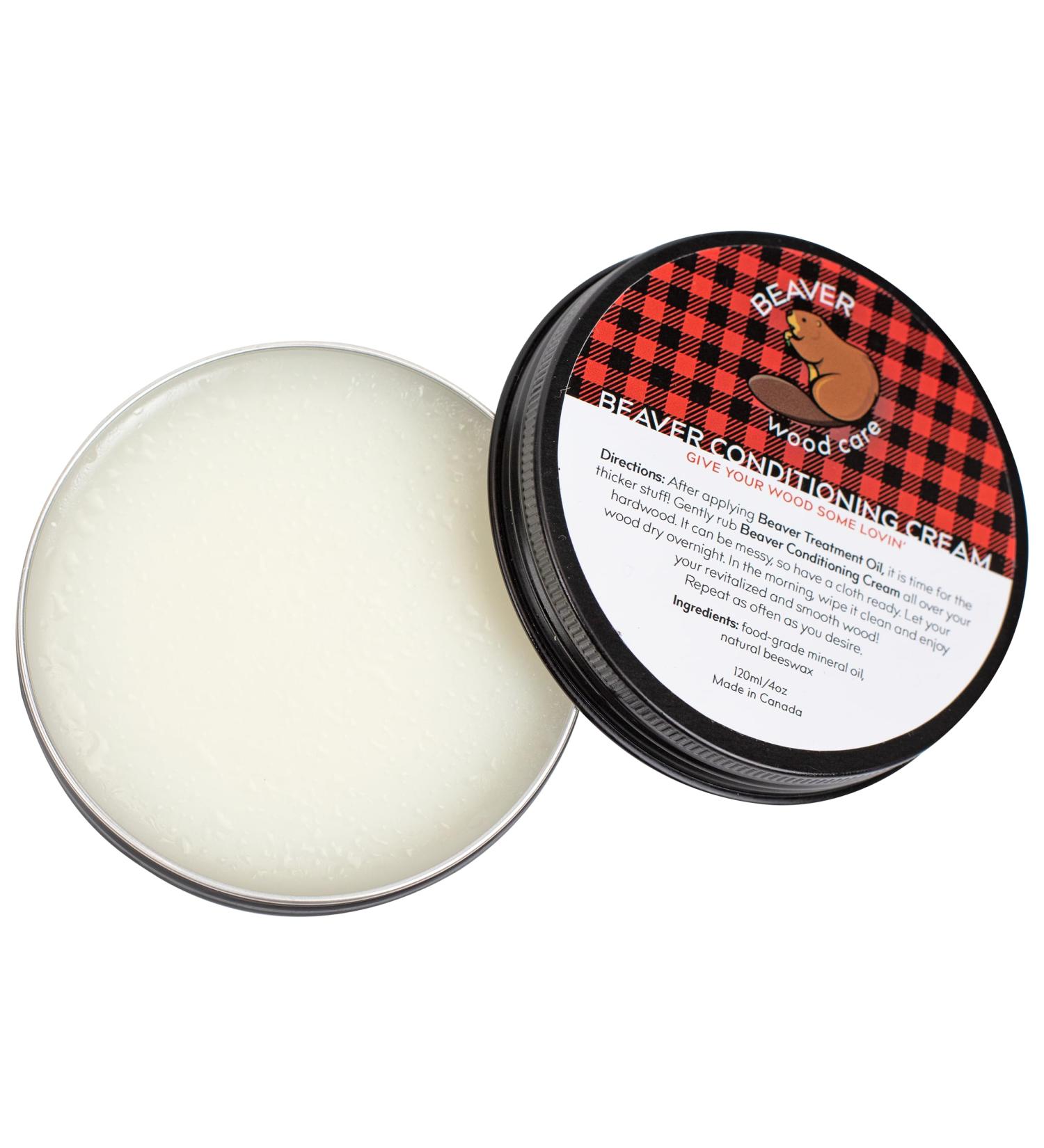 Cutting Board Cream by Beaver Wood Care - Food Grade Mineral Oil & Beeswax Blend for Wood Polish & Wax - 120ml/4oz | Best Care for Butcher Block & Wooden Utensils - Buy Online on GoSupps.com