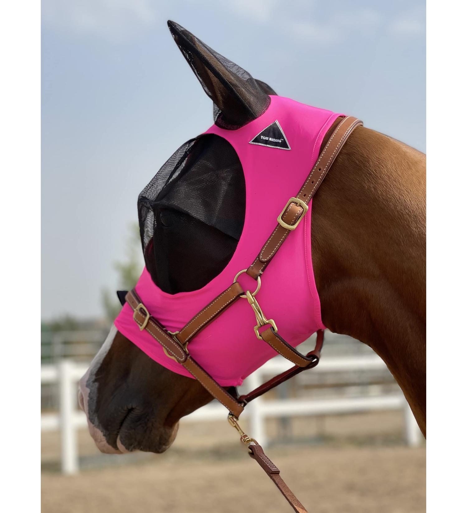 TGW RIDING Horse Fly Mask - Super Comfort & Elasticity with Ears (Large Dark Pink) | Best International Shipping - Buy Online on GoSupps.com
