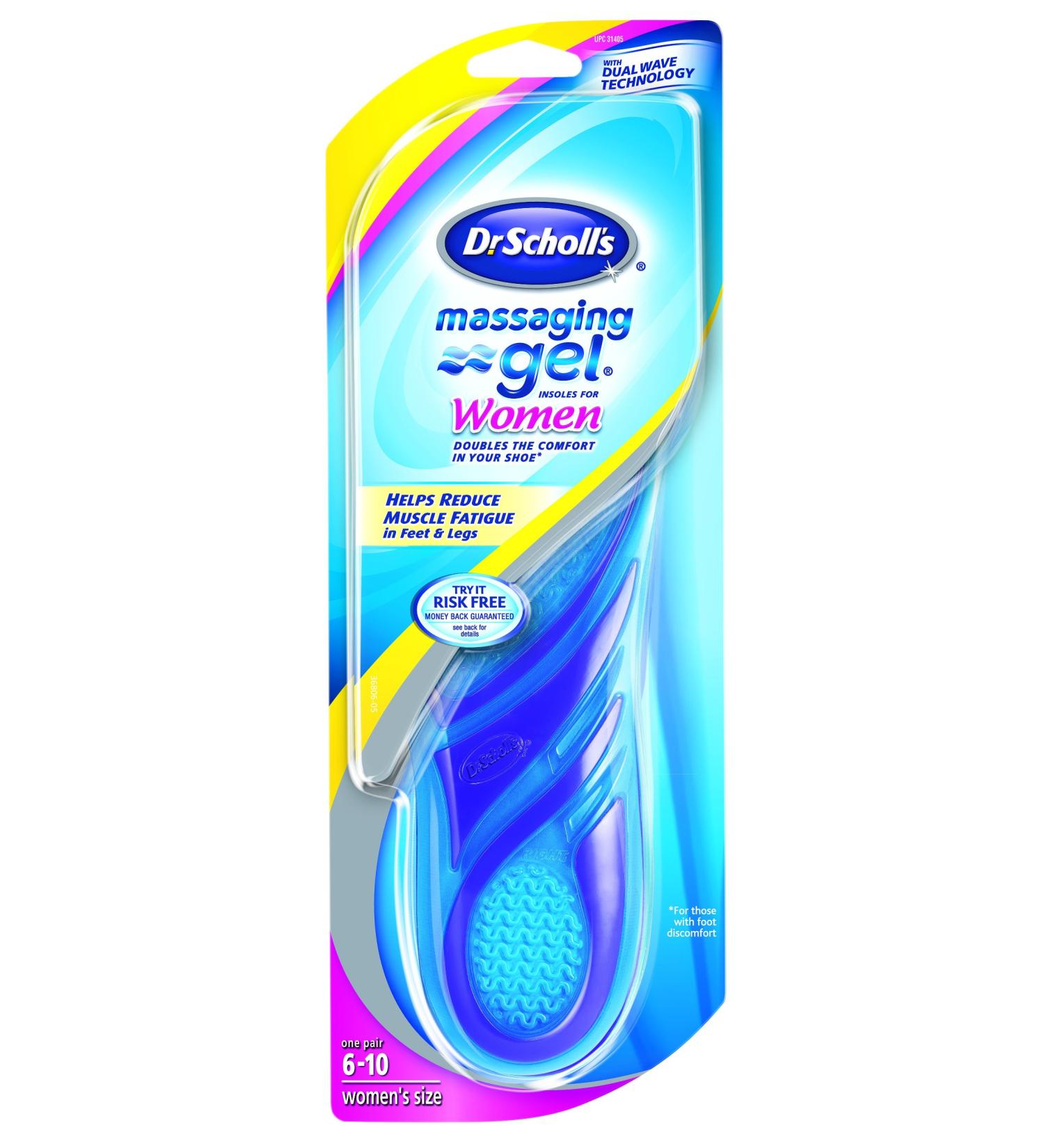 Dr. Scholl's Massaging Gel Insoles Women's 6-10 1 Pair