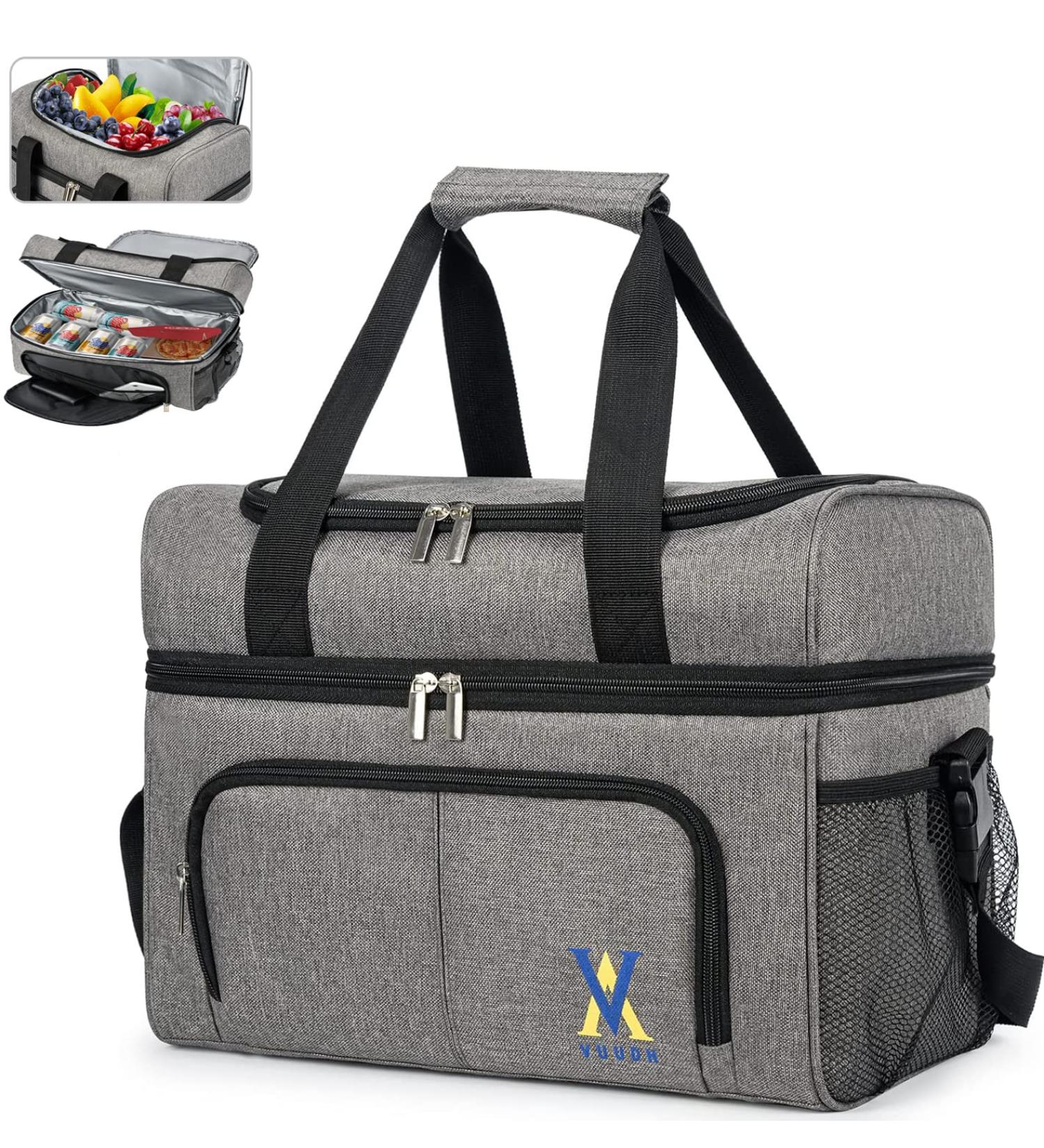 Insulated Cooler Bag - Leakproof Soft Cooler Portable Double Decker Cooler Tote  36-Can Lunch Cooler for Trip  Picnic  Beach  Sports - Buy Online on GoSupps.com