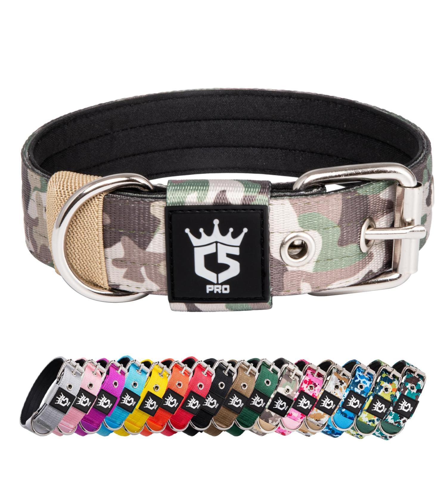 Tspro Tactical Dog Collar - 3.3 cm Wide Adjustable S Size (35.5-43 cm) Military Green Heavy Duty with Robust Metal Buckle - Buy Online on GoSupps.com