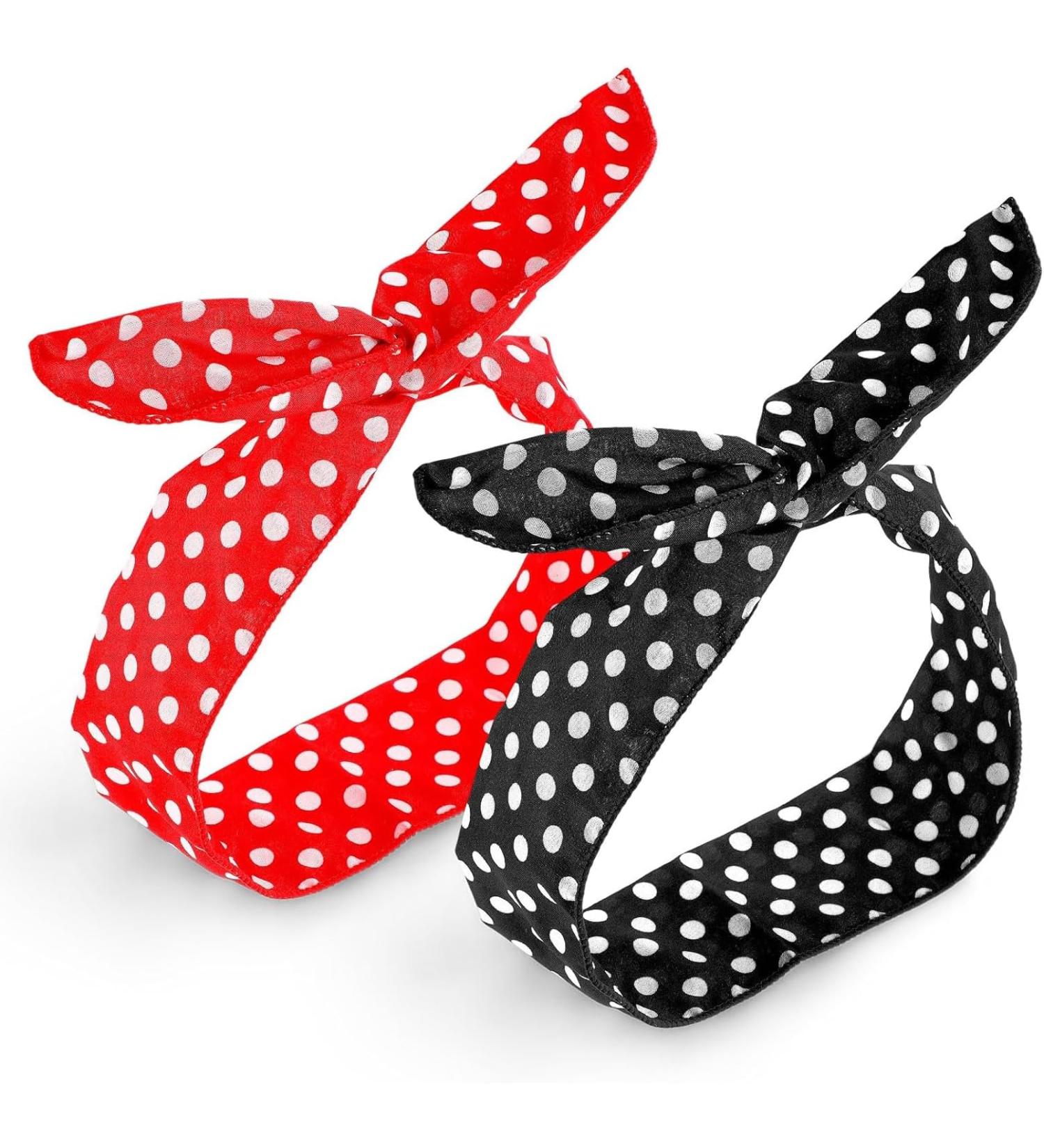 2 Pieces Headbands for Women and Girls Retro 50s Boho Bandana Vintage Print Wire Headband Stylish Hair Accessories for Parties and Daily Wear - Buy Online on GoSupps.com