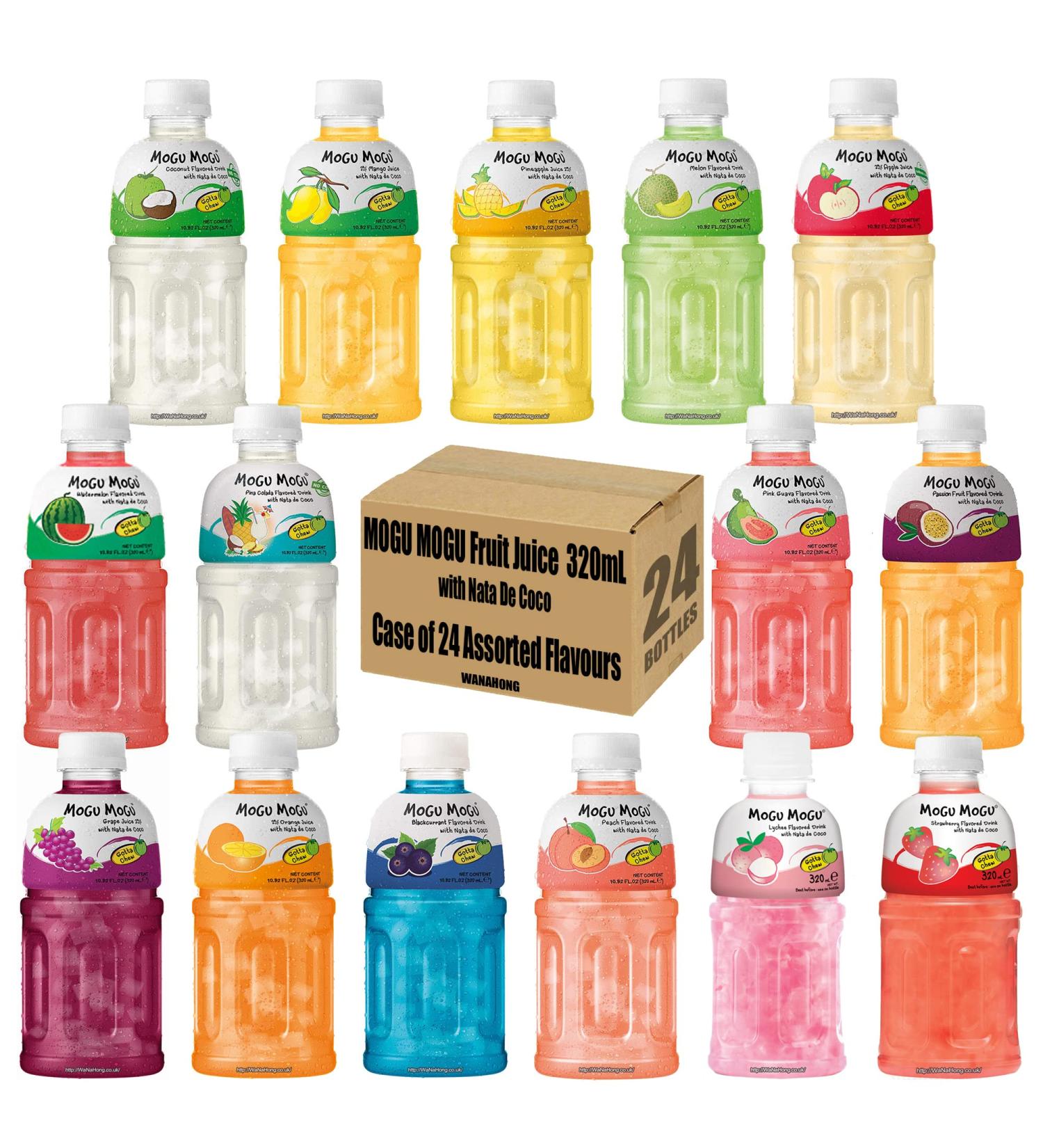 MOGU MOGU Jus de fruits assortis avec Nata De Coco 320 ml (24 bouteilles) HALAL | Saveurs m lang es s lectionn es par WaNaHong - Buy Online on GoSupps.com