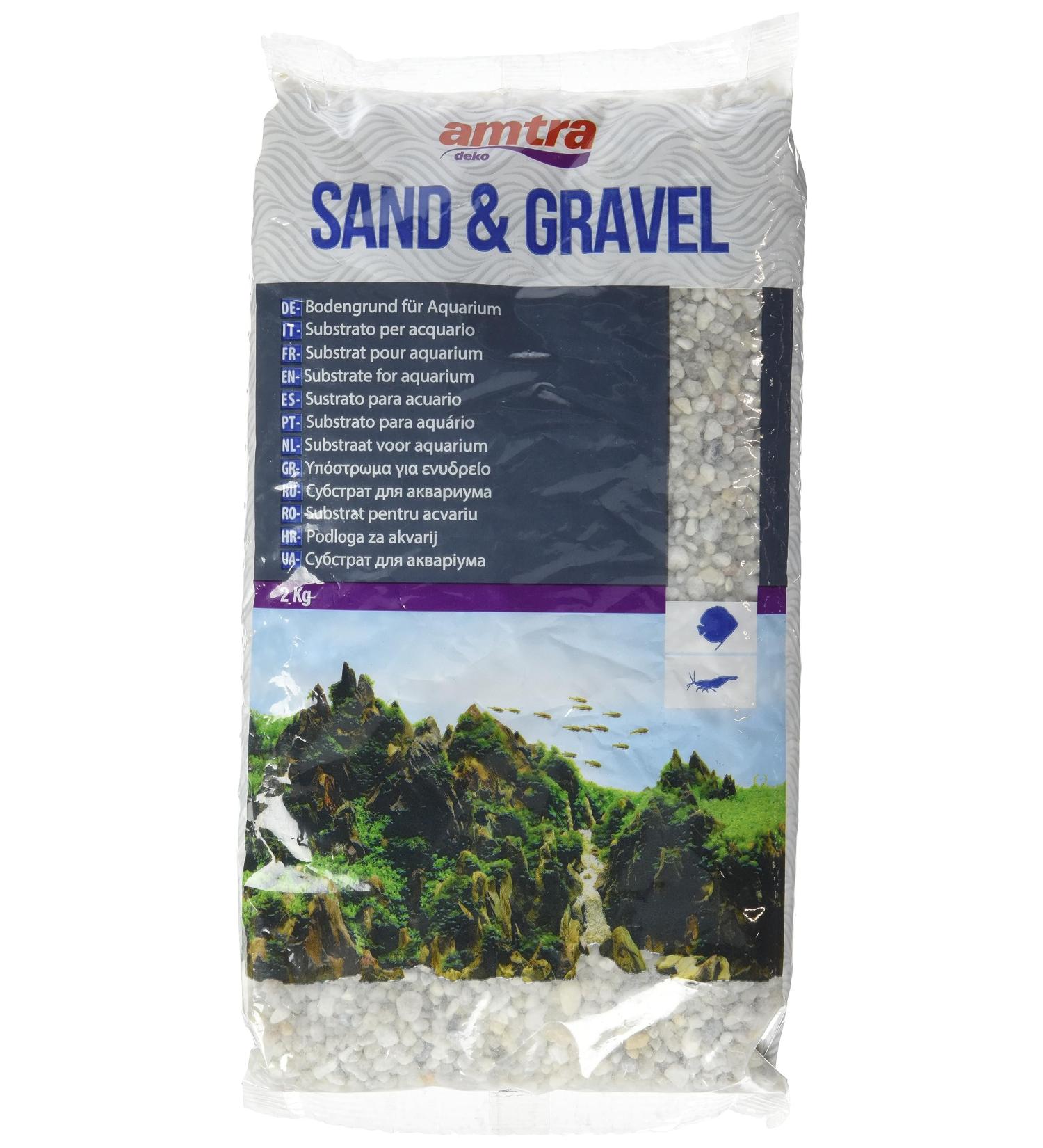 AMTRA GRAVEL NOA - Natural White Aquarium Gravel 2KG | Coarse Grains 2-5mm - Buy Online on GoSupps.com