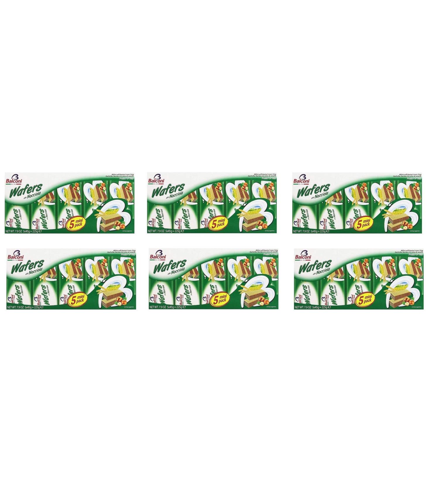 Balconi Balconi Wafers alla Nocciola Set of 6 Waffers with Hazelnut Cream (5 x 45 g) 225 g Biscuit Cookies