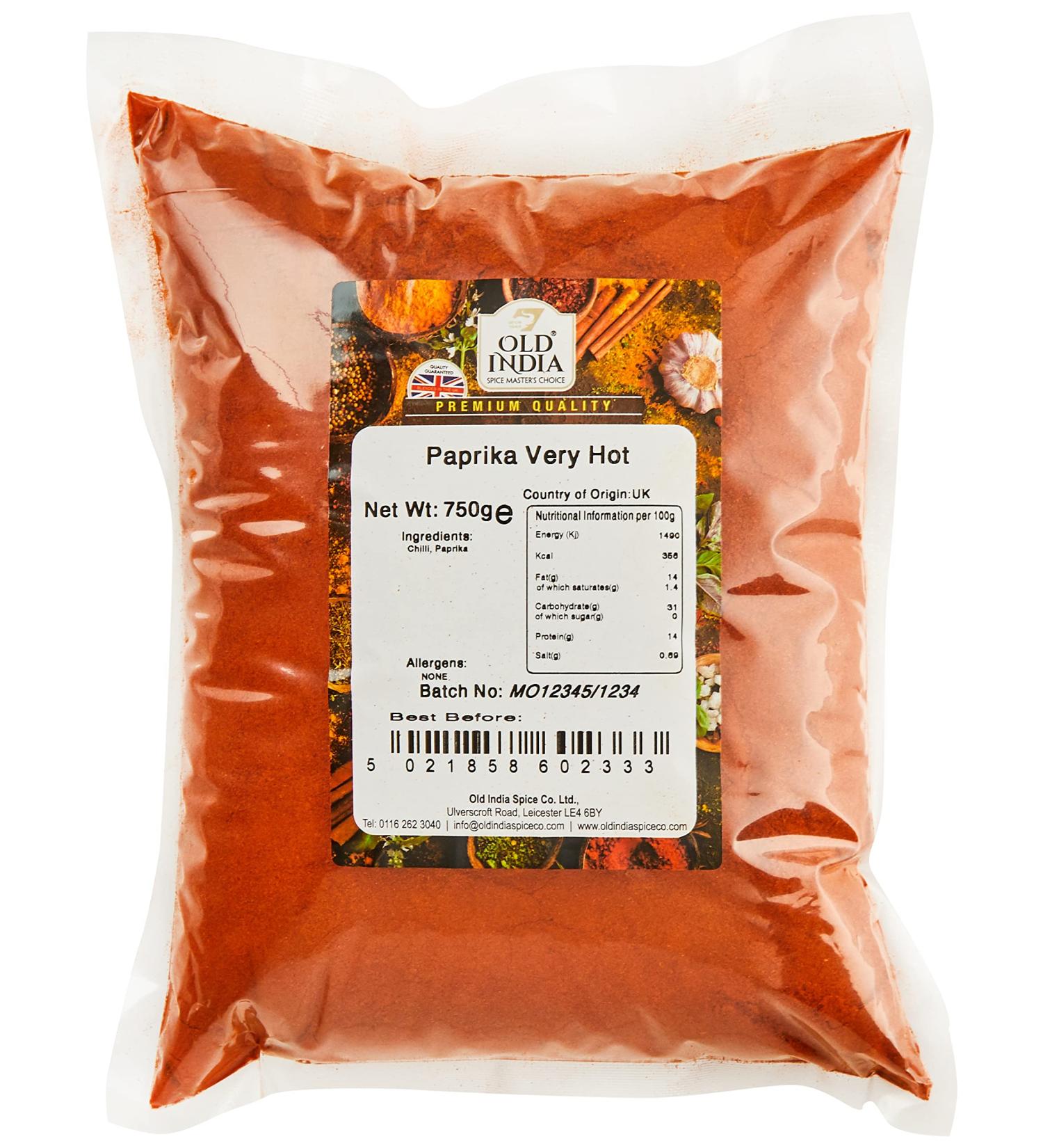 Old India Paprika Very Hot 750g - Premium Quality Spice for Intense Flavors - Buy Online on GoSupps.com