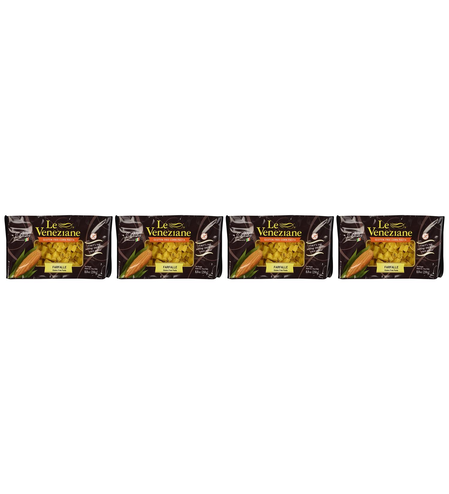 Le Veneziane Gluten-Free Farfalle Pasta - 35.2 oz. (4 x 8.8 oz. Pkgs) - Authentic Italian Quality - Buy Online on GoSupps.com