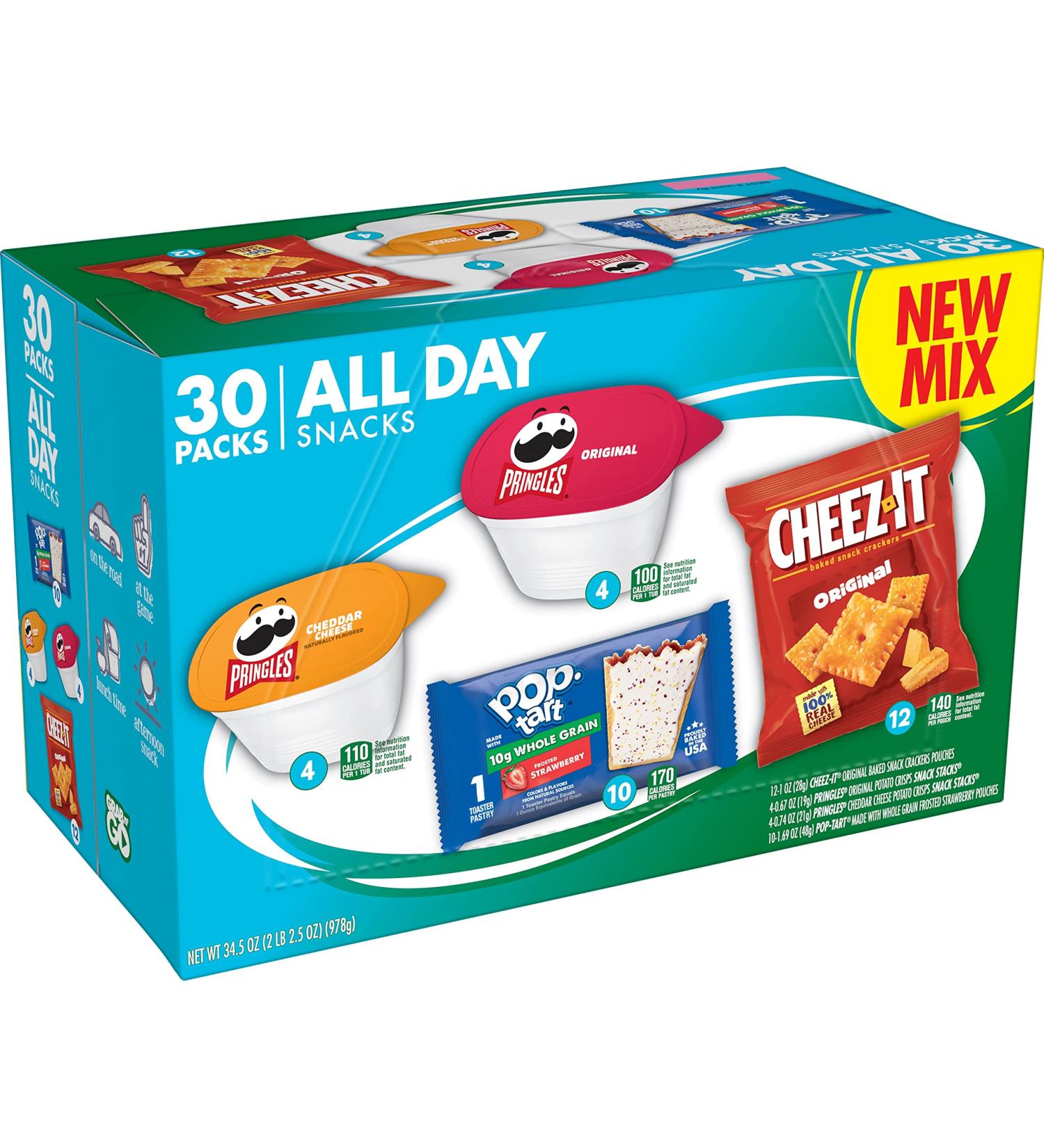 Kellogg's All Day Snacks Variety Pack - 30 Lunch & Office Snacks for Kids - 34.5oz Box - Buy Online on GoSupps.com