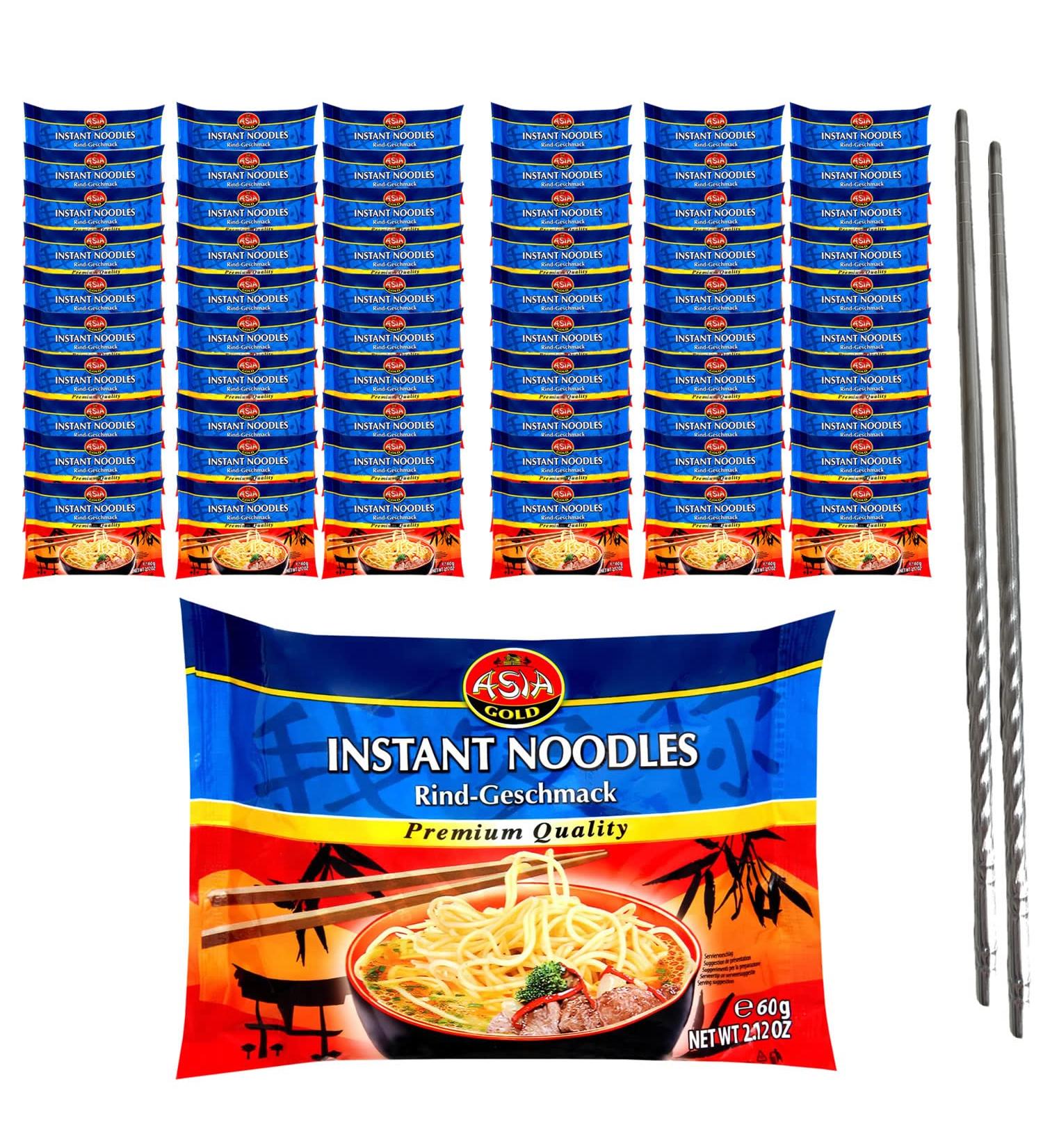 Gunz Asia Gold Instant Noodles Beef 60 x 60 g Chinese Noodles Asian Noodles Asian Noodles Instant Ramen Chinese Noodles Plus Chopsticks 60 g 60er Pack - Buy Online on GoSupps.com