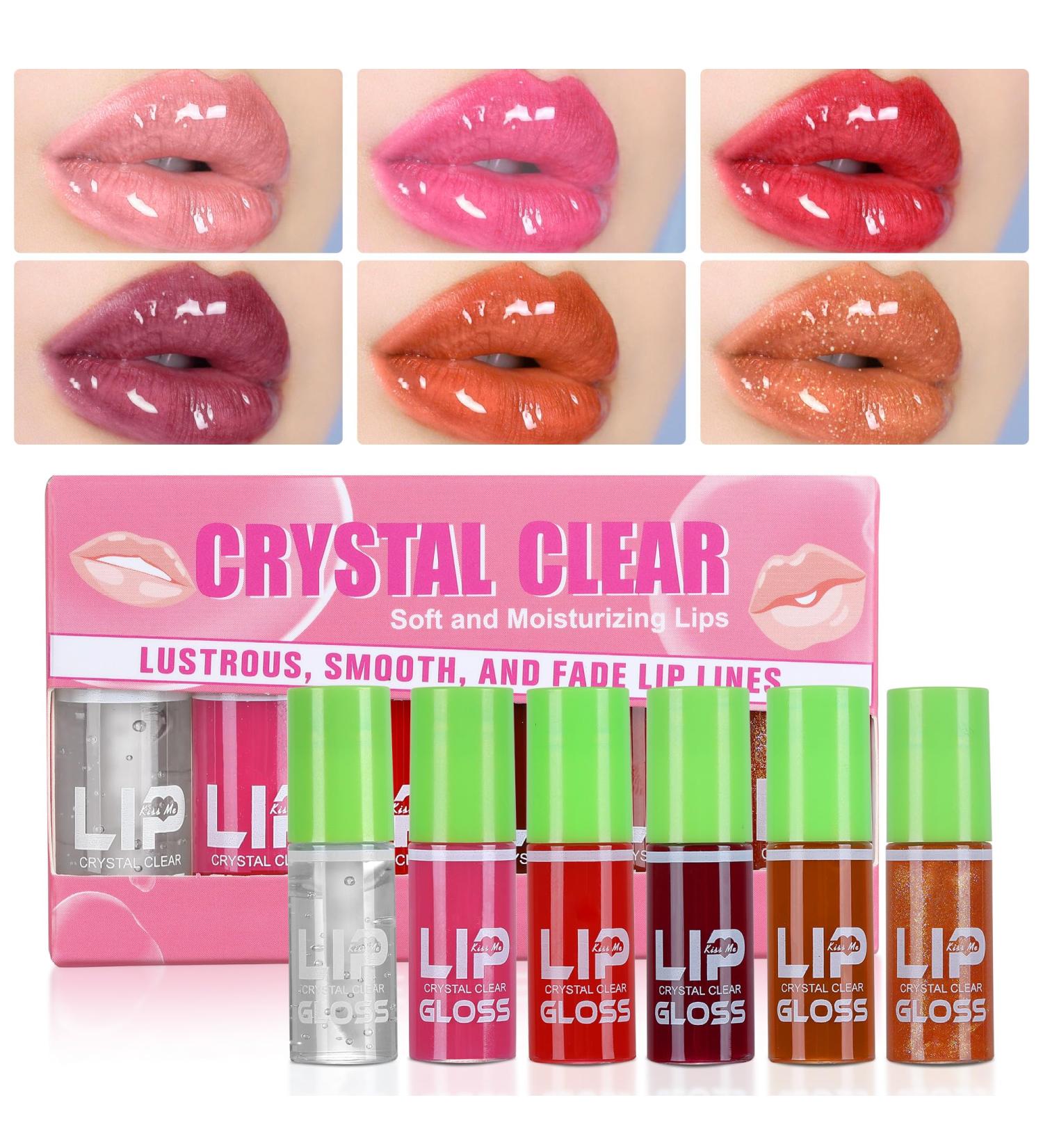 6 Colors Hydrating Lip Glow Oil Kit - Tinted Plumping Gloss Long-Lasting Nourishing Shine - Buy Online on GoSupps.com