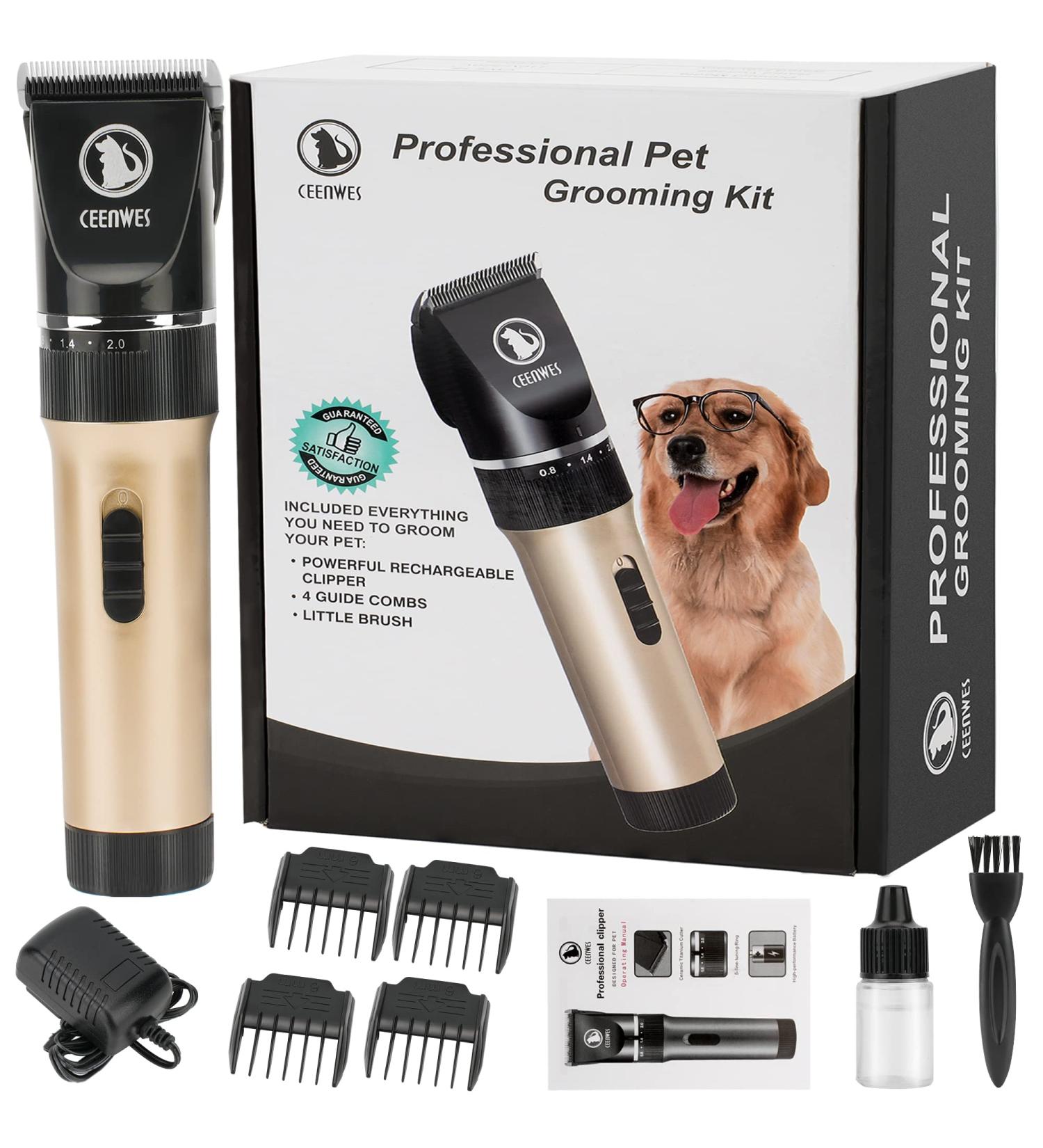Ceenwes Pet Clippers Low Noise Professional Dog Clippers Rechargeable Cordless Pet Clipper Trimmers Pet Hair Grooming Kit for Dogs Other HairyAnimals Single Grooming - Buy Online on GoSupps.com