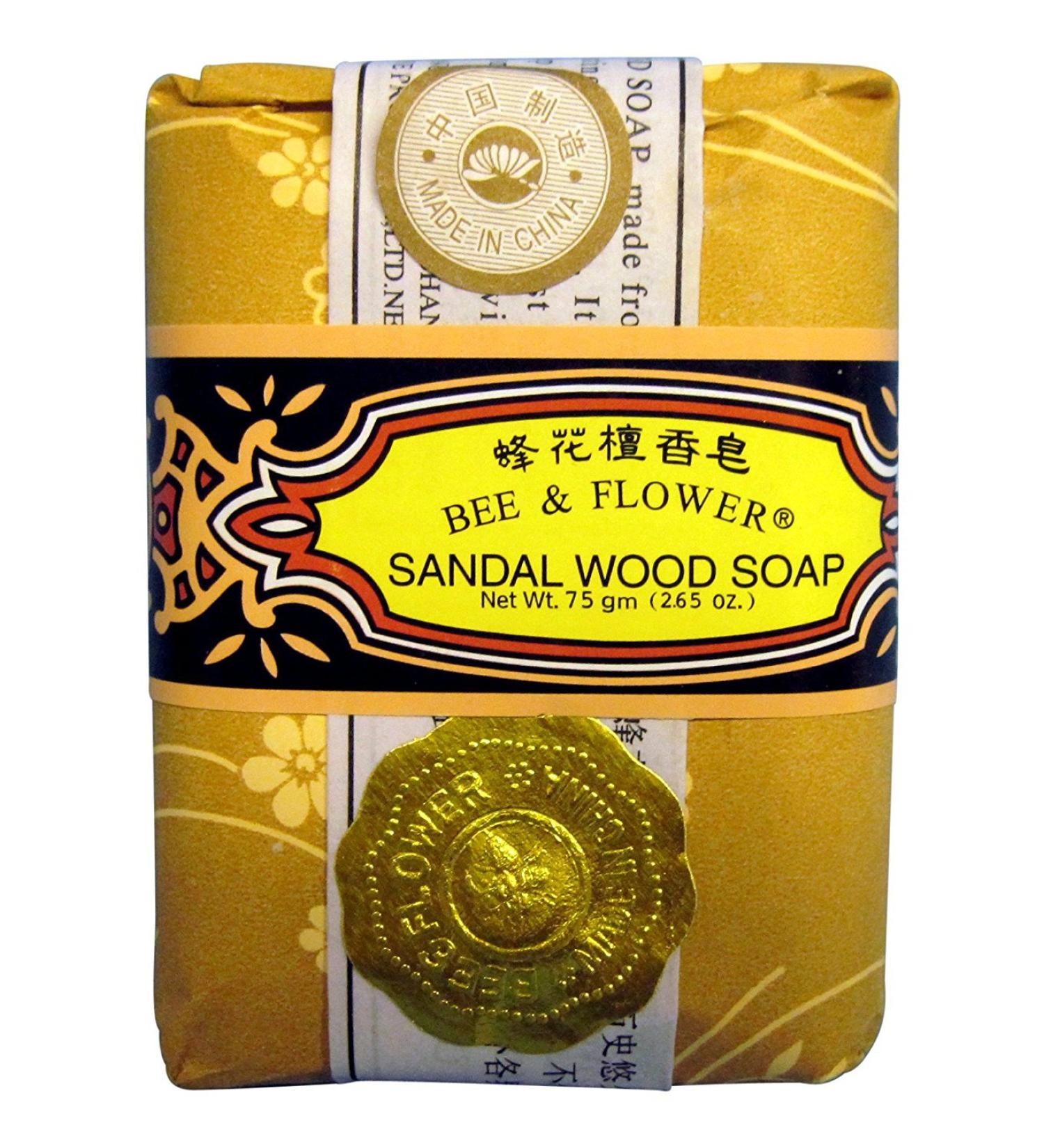 1 Box of 12 Sandalwood Soap Bars Bee & Flower Brand 2.65 Ounce Bars