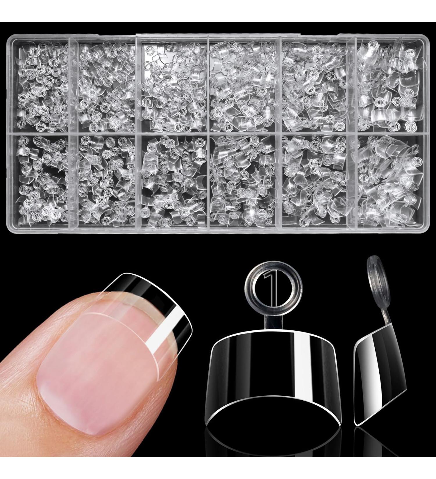 Buy 600Pcs Extra Short Square Nail Tips | Half Cover Clear Acrylic Nails | 12 Sizes for DIY Nail Salon - Buy Online on GoSupps.com