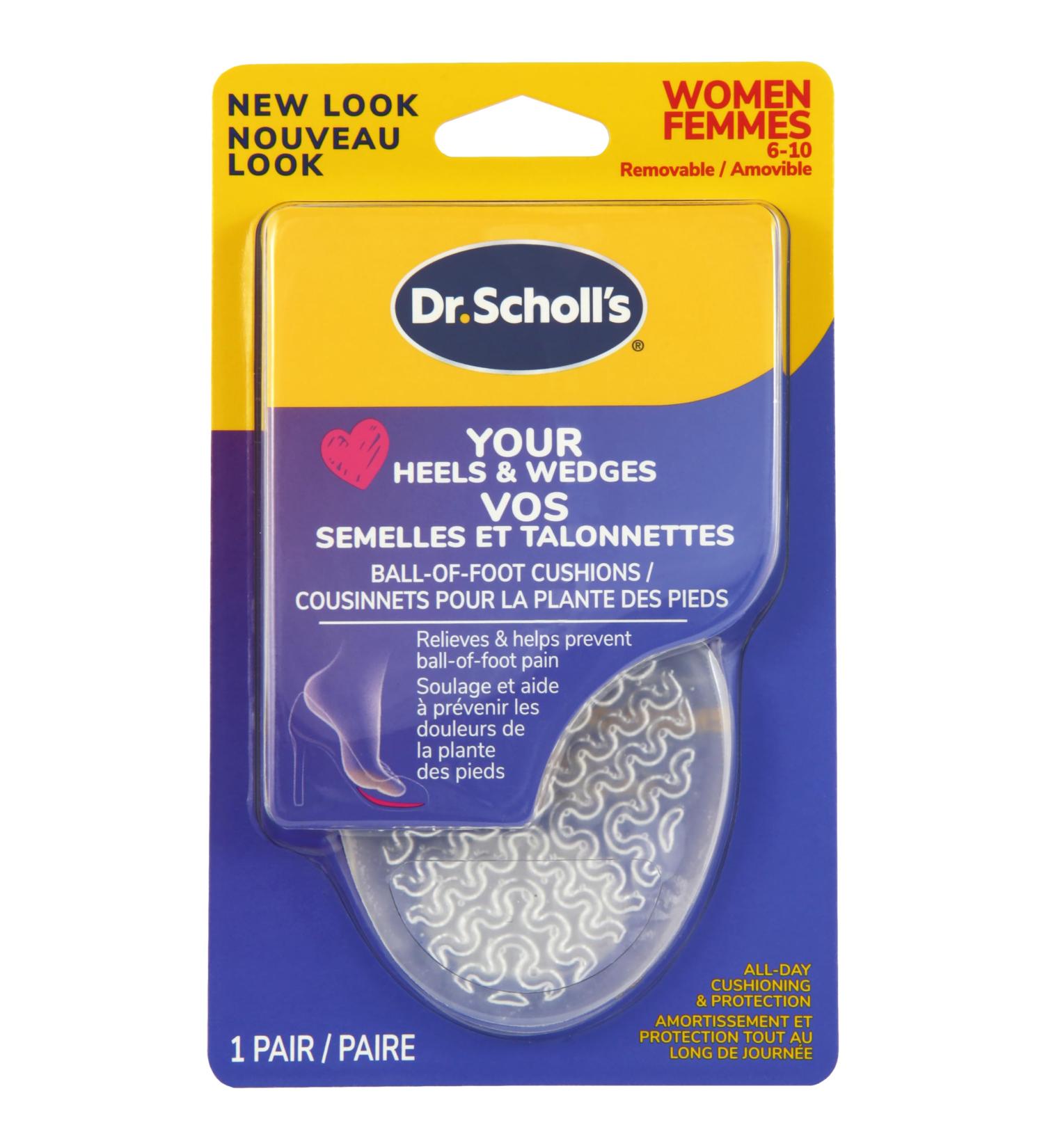Dr. Scholl's BALL OF FOOT Cushions for High Heels (One Size). Relieve and Prevent Ball of Foot Pain with Discreet Cushions that Absorb Shock and Make High Heels more Comfortable - Buy Online on GoSupps.com