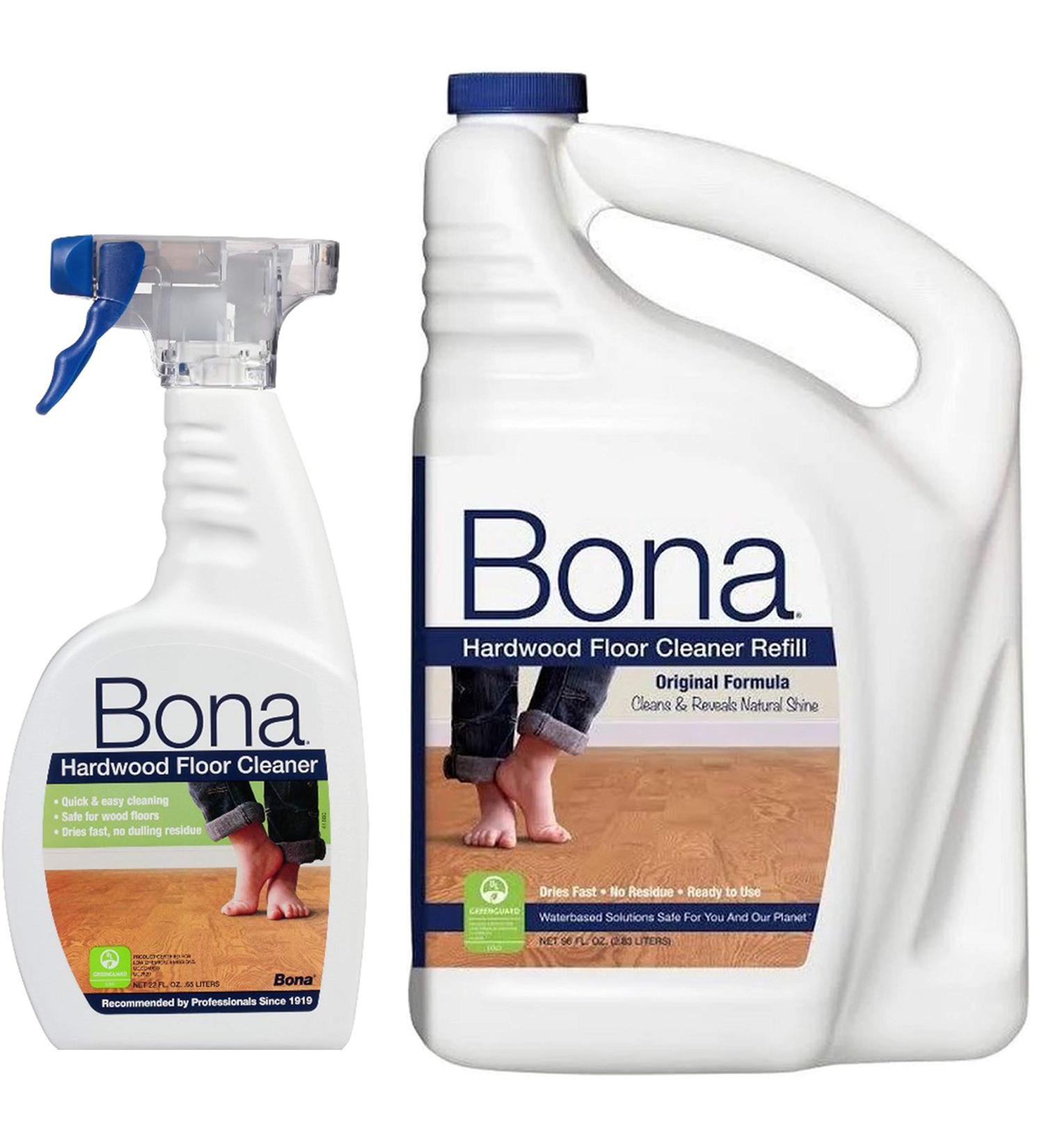 Bona Hardwood Floor Cleaner, Original Formula, 96 Ounce Refill, Plus Bonus 22 Ounce Spray