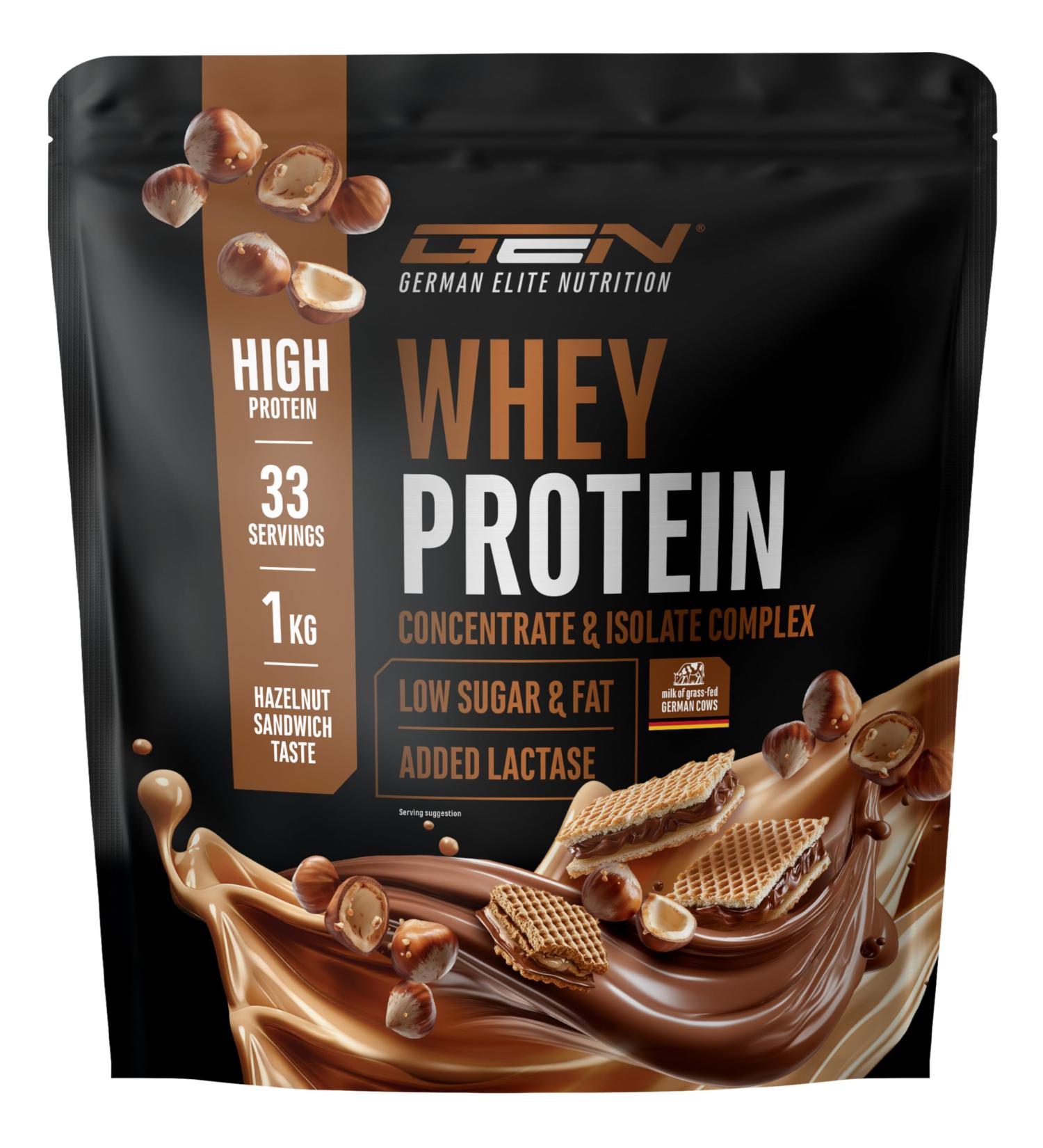 Elite Whey Protein en poudre - 1000 g Sandwich aux noisettes. - avec whey isolat - jusqu' 23 g de prot ines par portion - instantan ment soluble - avec lactase BCAA & EAA - Buy Online on GoSupps.com