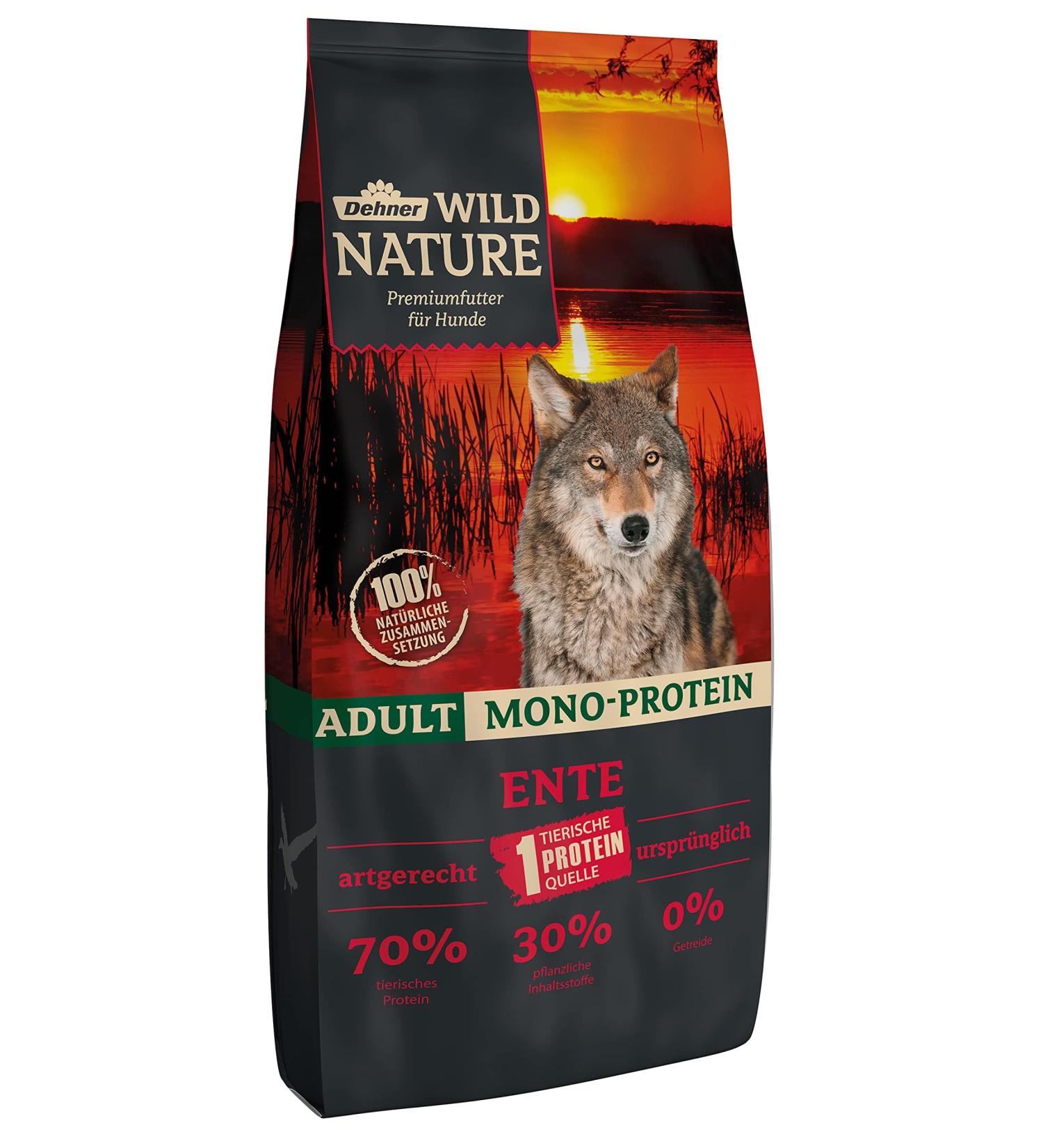 Dehner Wild Nature Grain-Free Dog Food - 12 kg Mono Protein Duck/Fish for Adult Dogs - Buy Online on GoSupps.com